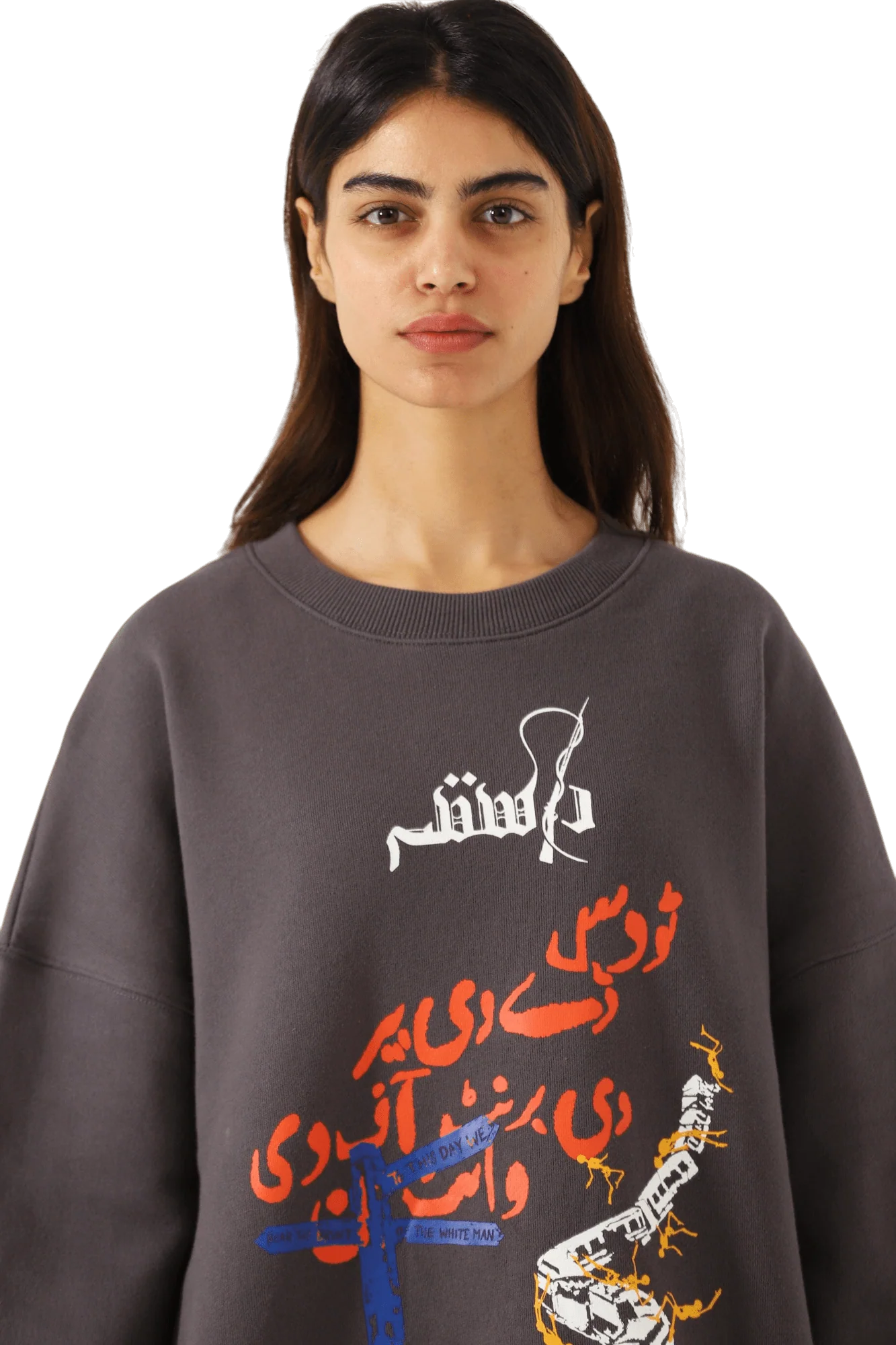 "Insaaf" ash grey printed sweatshirt - Image 7