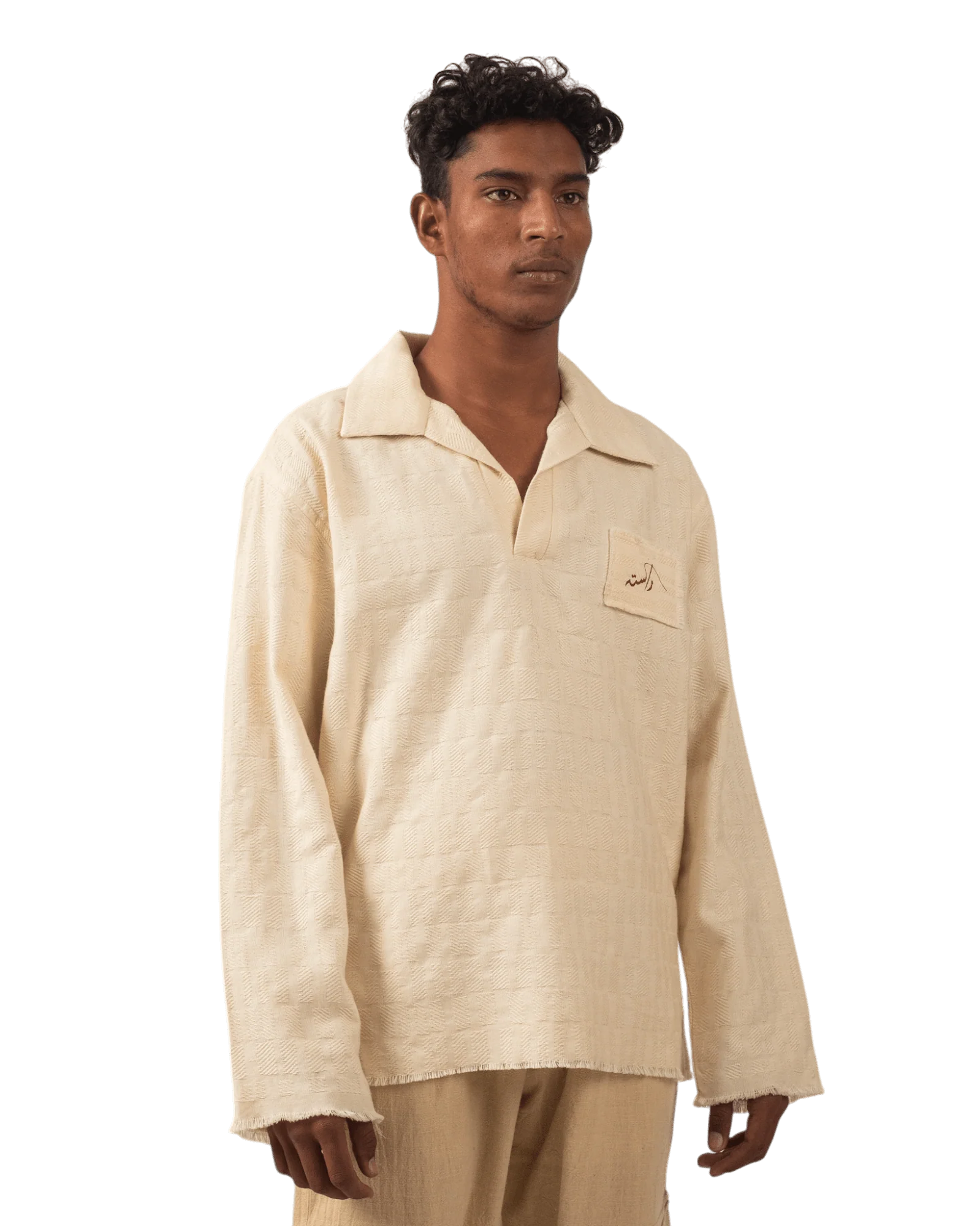 Ivory handwoven dobby shirt - Image 4