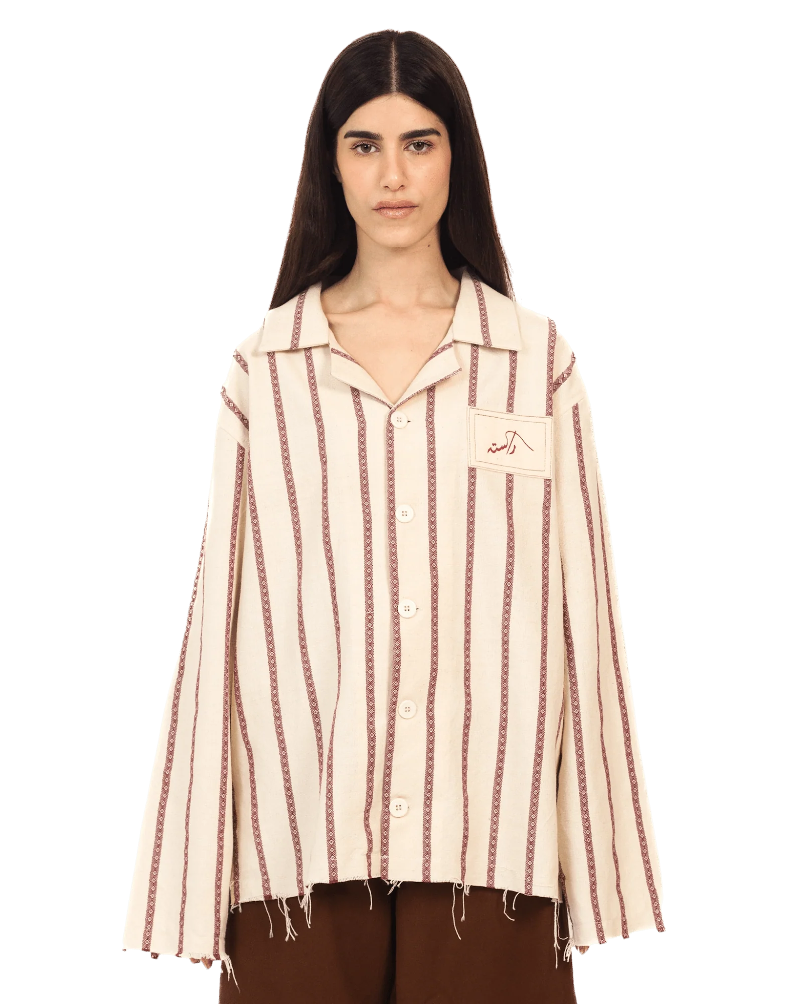 Ivory striped cotton button-down - Image 3