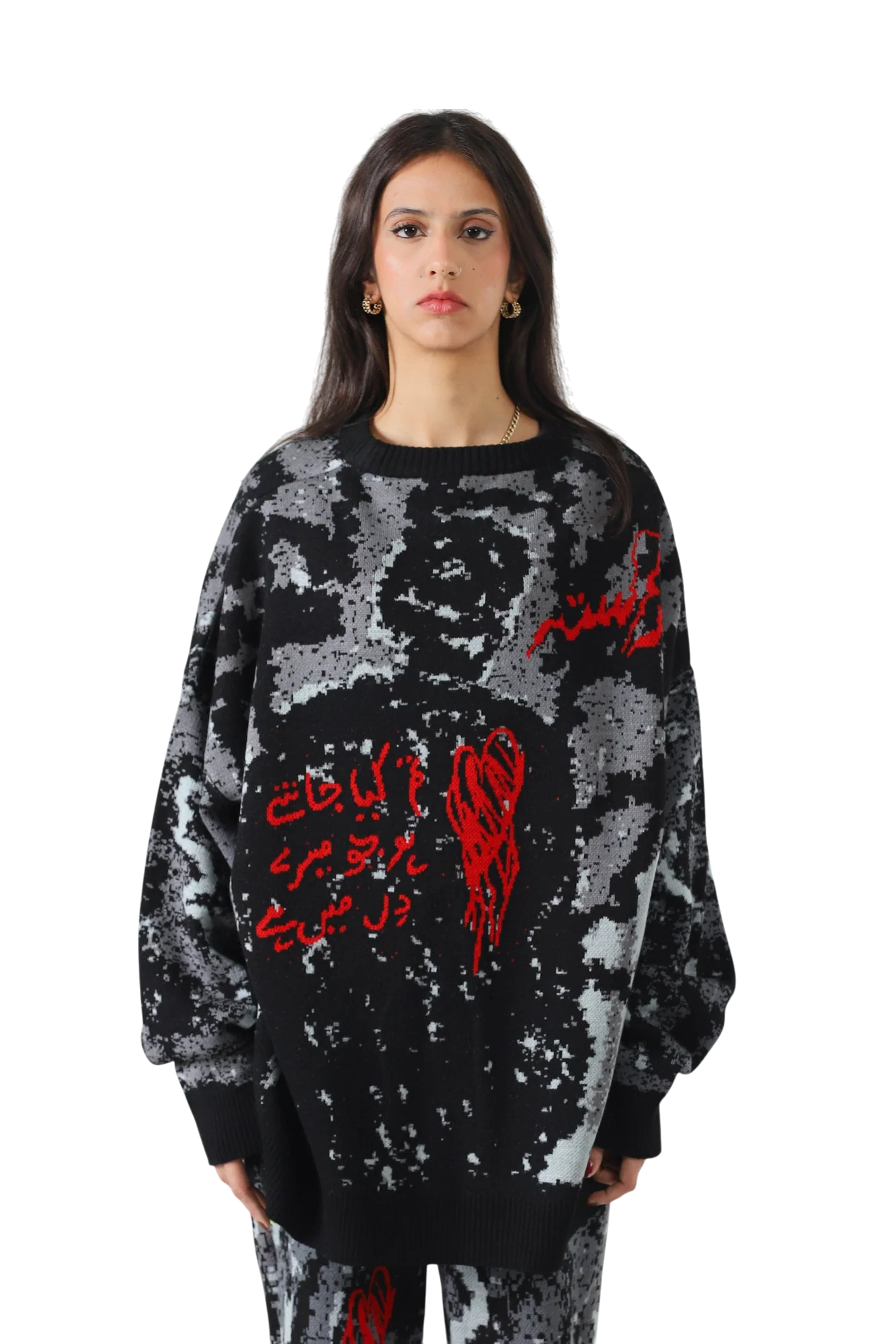"Shadows" jacquard knit sweatshirt - Image 10