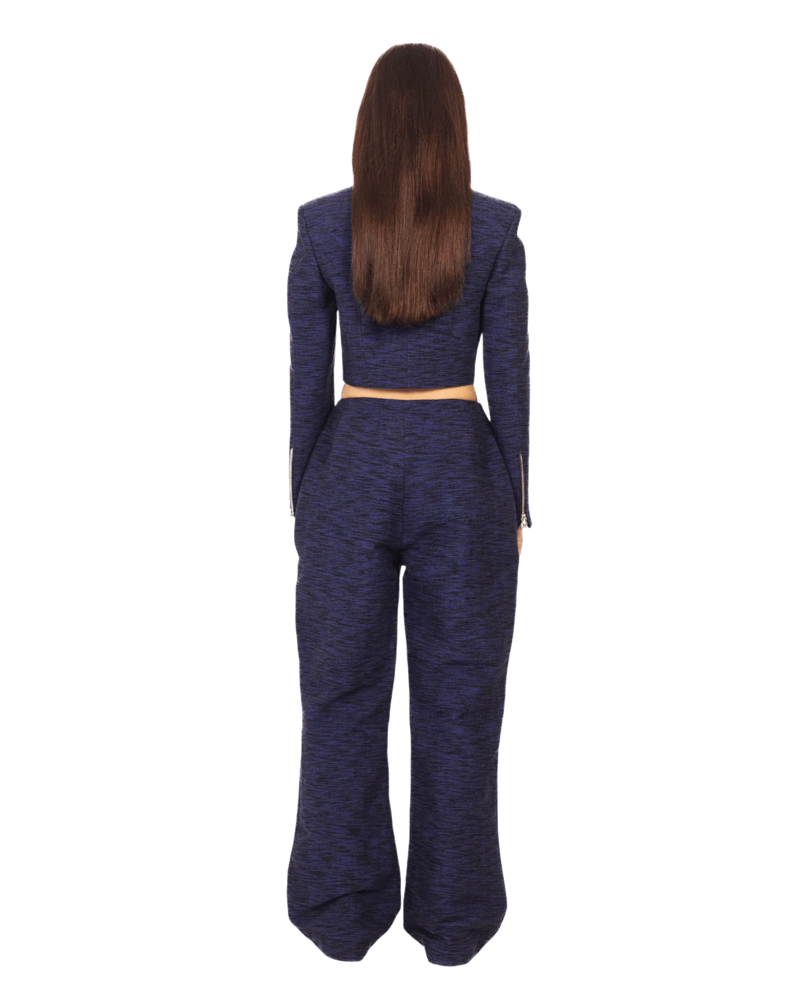 Khaddar blue crop blazer - Image 6