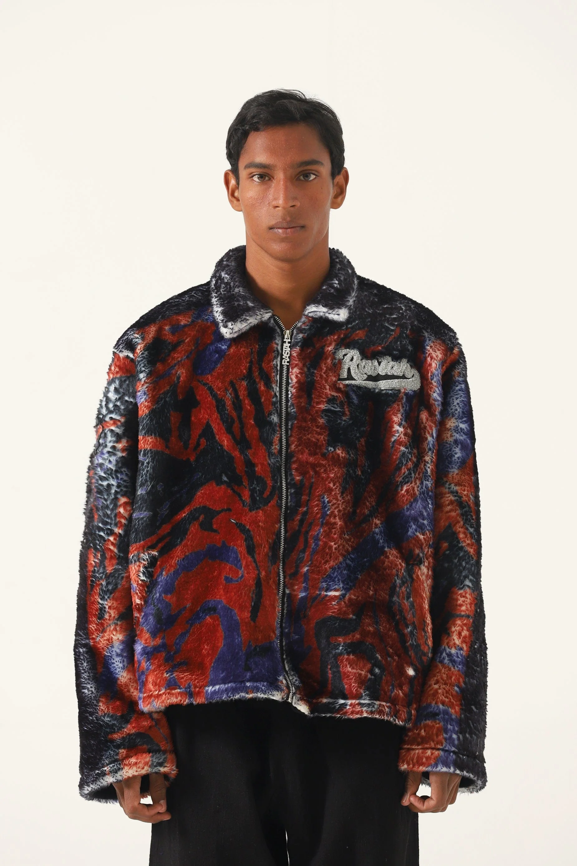 Lahori nights" printed sherpa jacket - Image 5