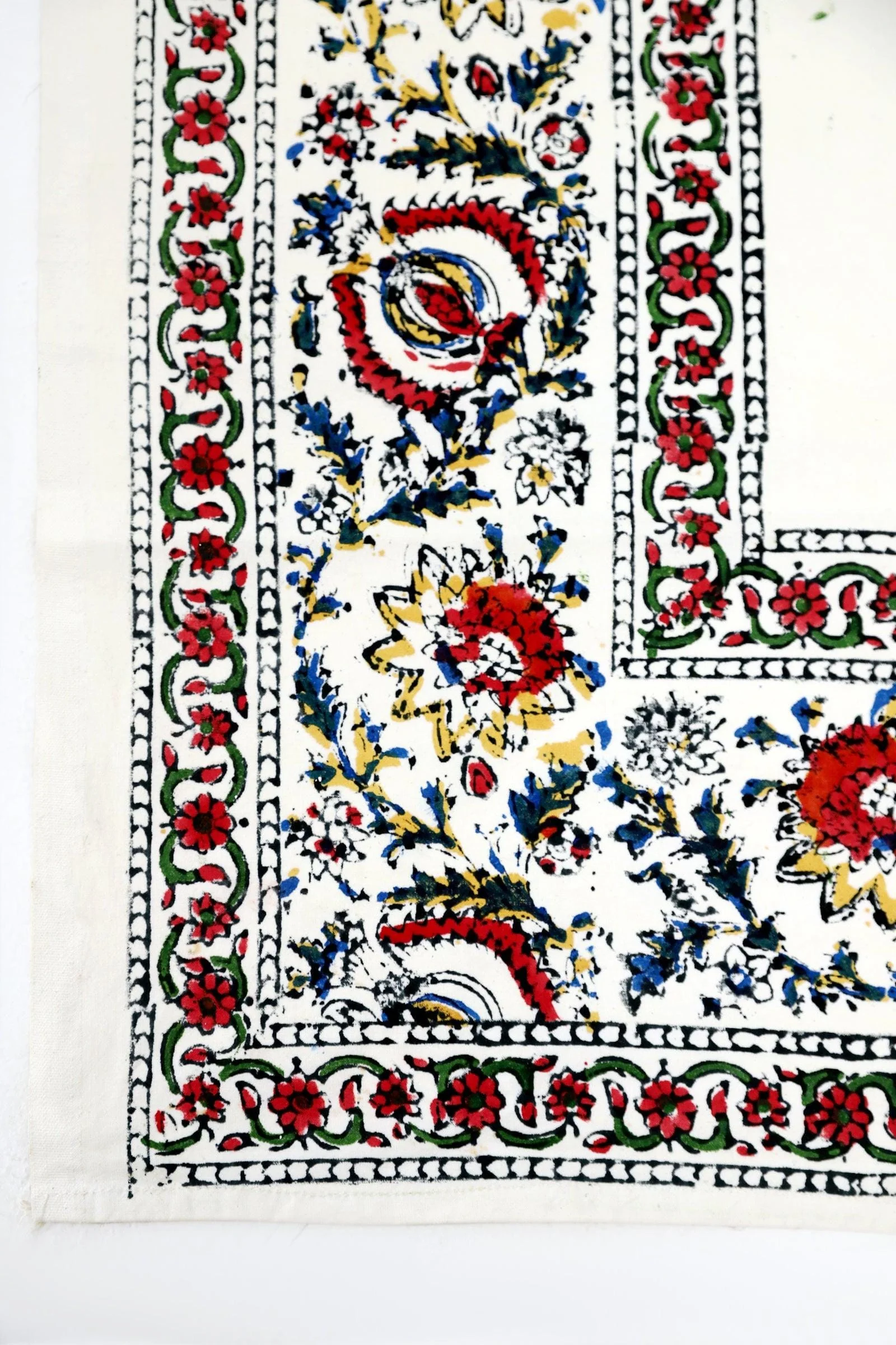 Large peacock block printed wall tapestry - Image 3