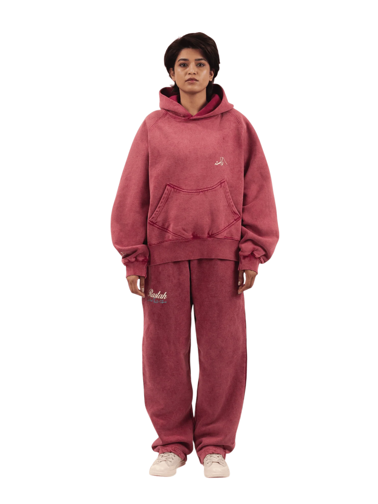 Maroon acid wash made in PAK hoodie (V4) - Image 10