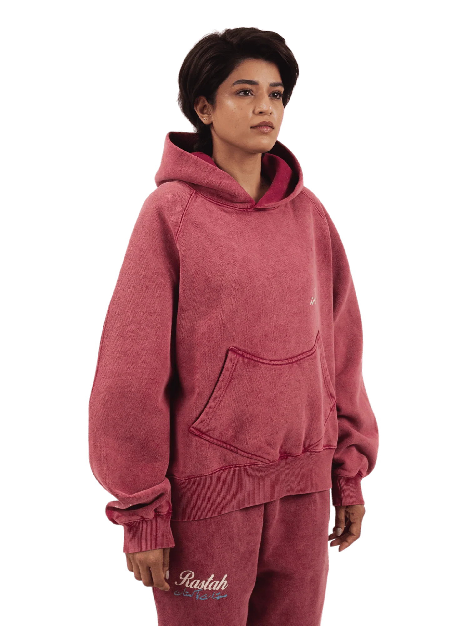 Maroon acid wash made in PAK hoodie (V4) - Image 11