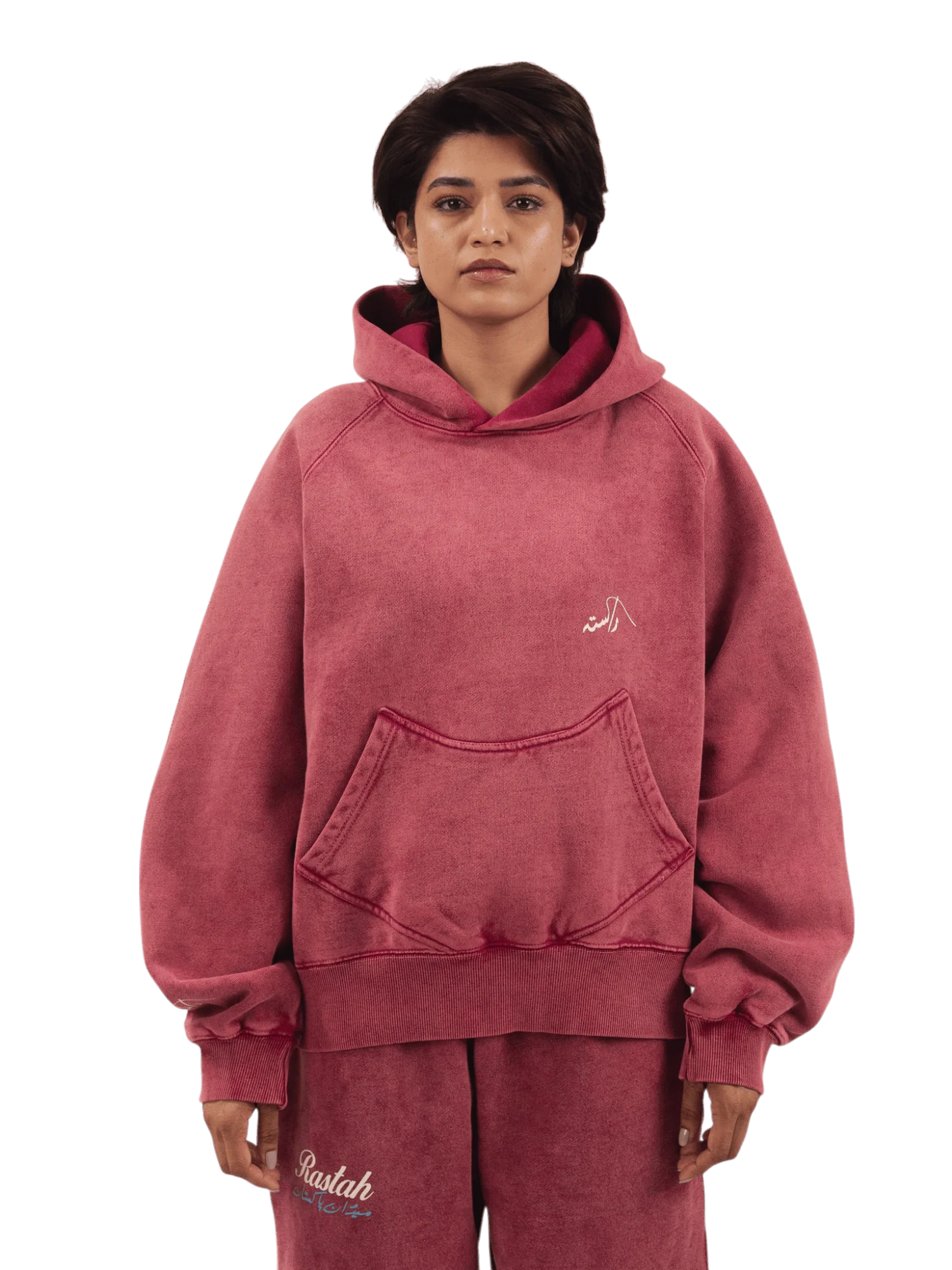 Maroon acid wash made in PAK hoodie (V4) - Image 9