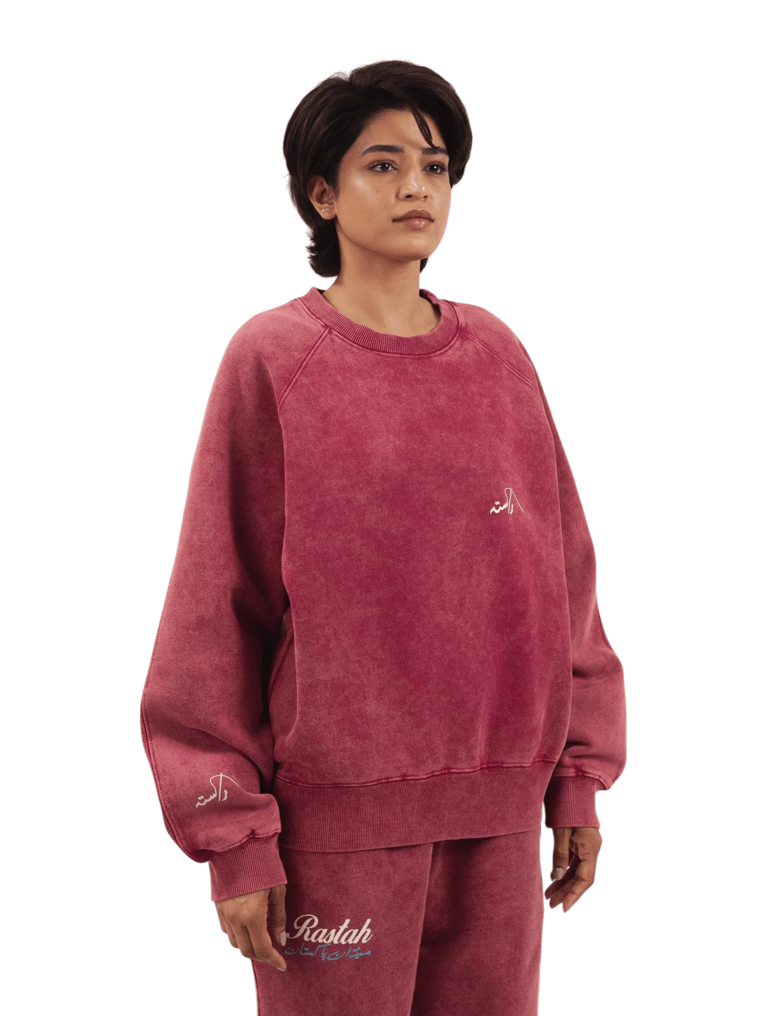 Maroon acid wash made in PAK sweatshirt (V4) - Image 11