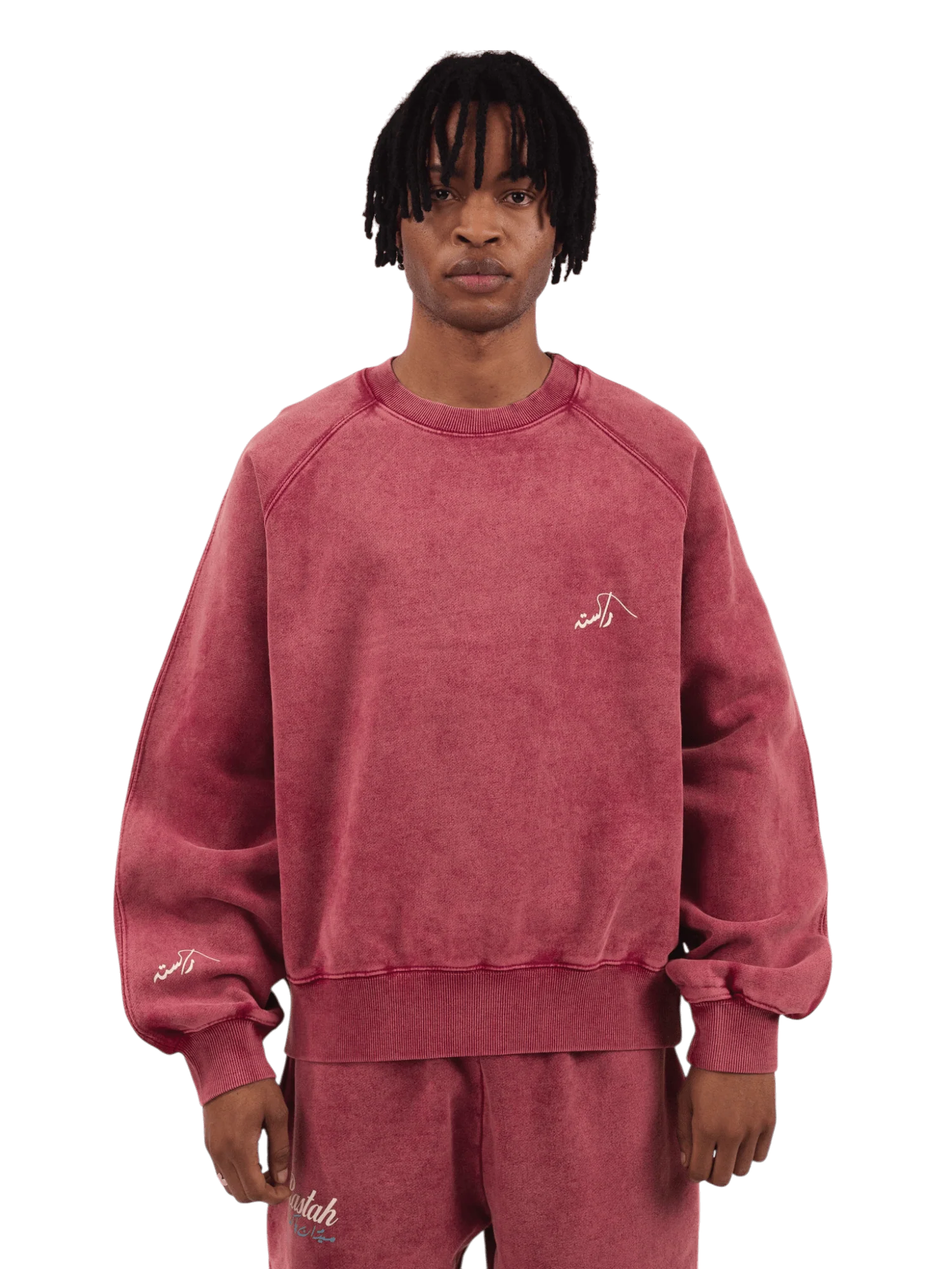 Maroon acid wash made in PAK sweatshirt (V4) - Image 4