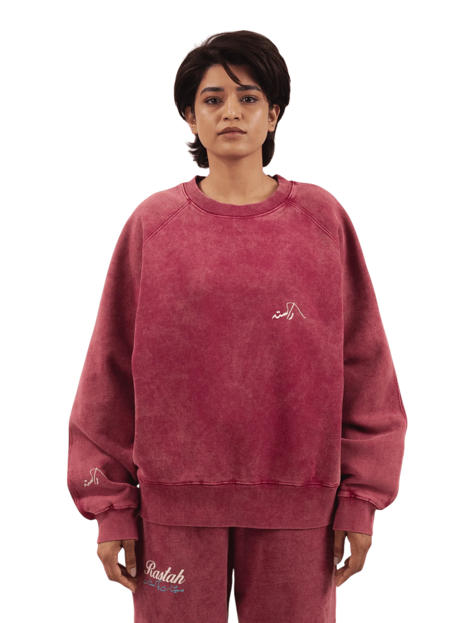 Maroon acid wash made in PAK sweatshirt (V4) - Image 9