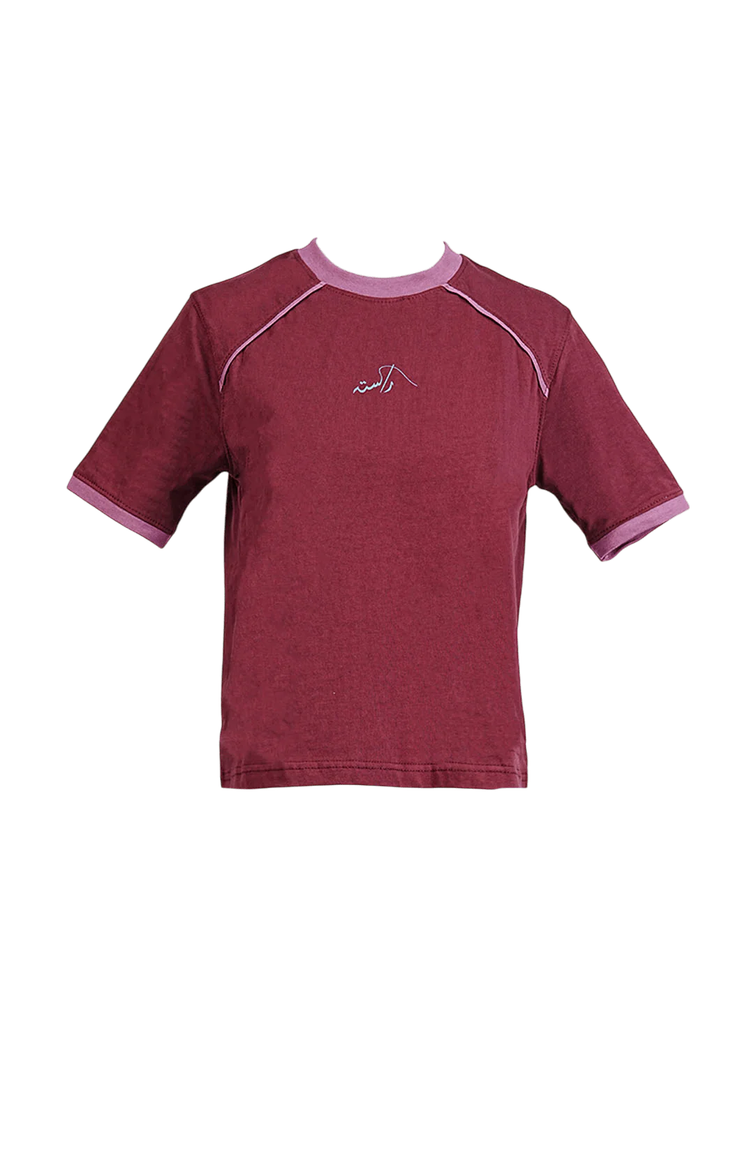 Maroon knit cotton jersey T-shirt