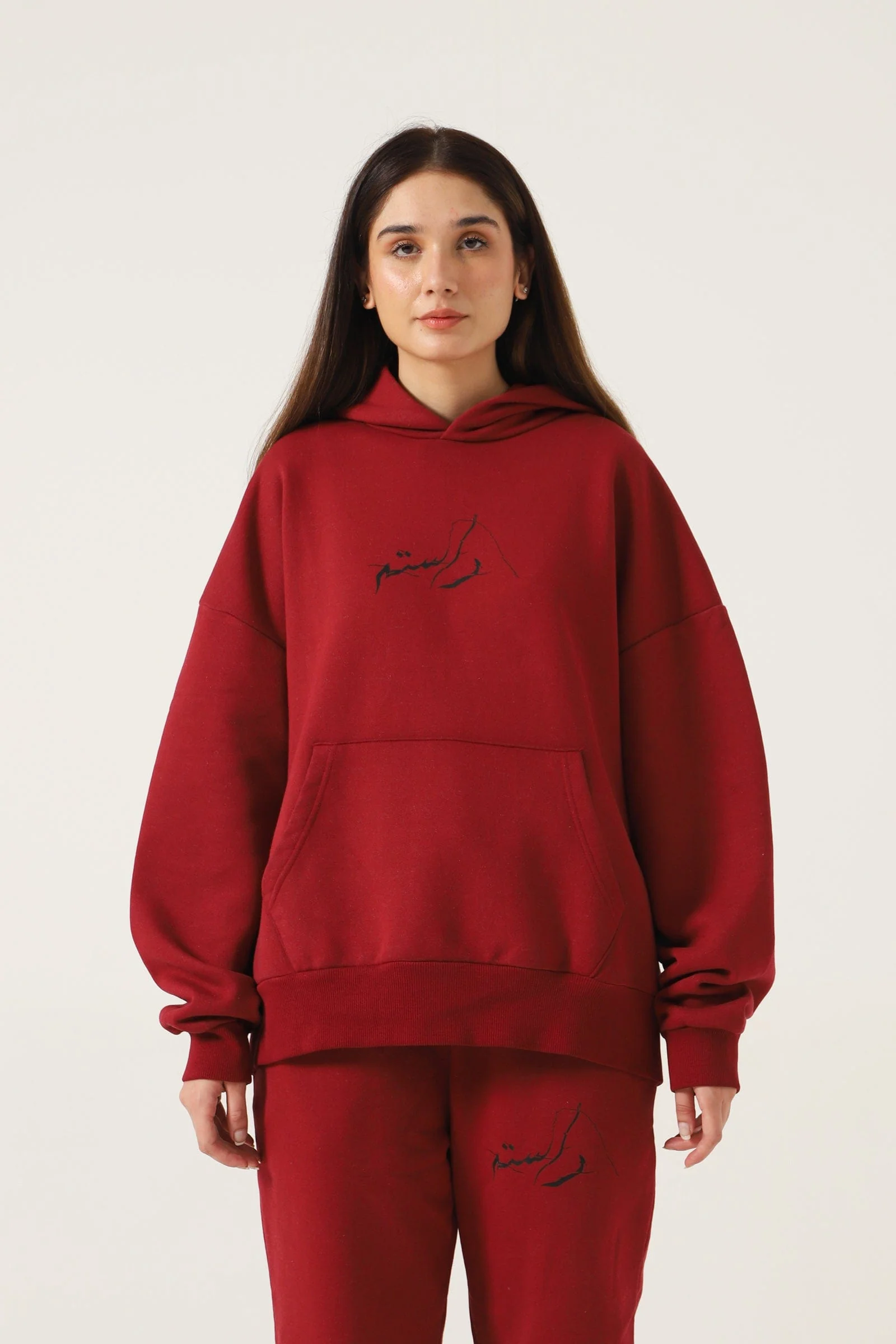 Maroon logo hoodie - Image 7