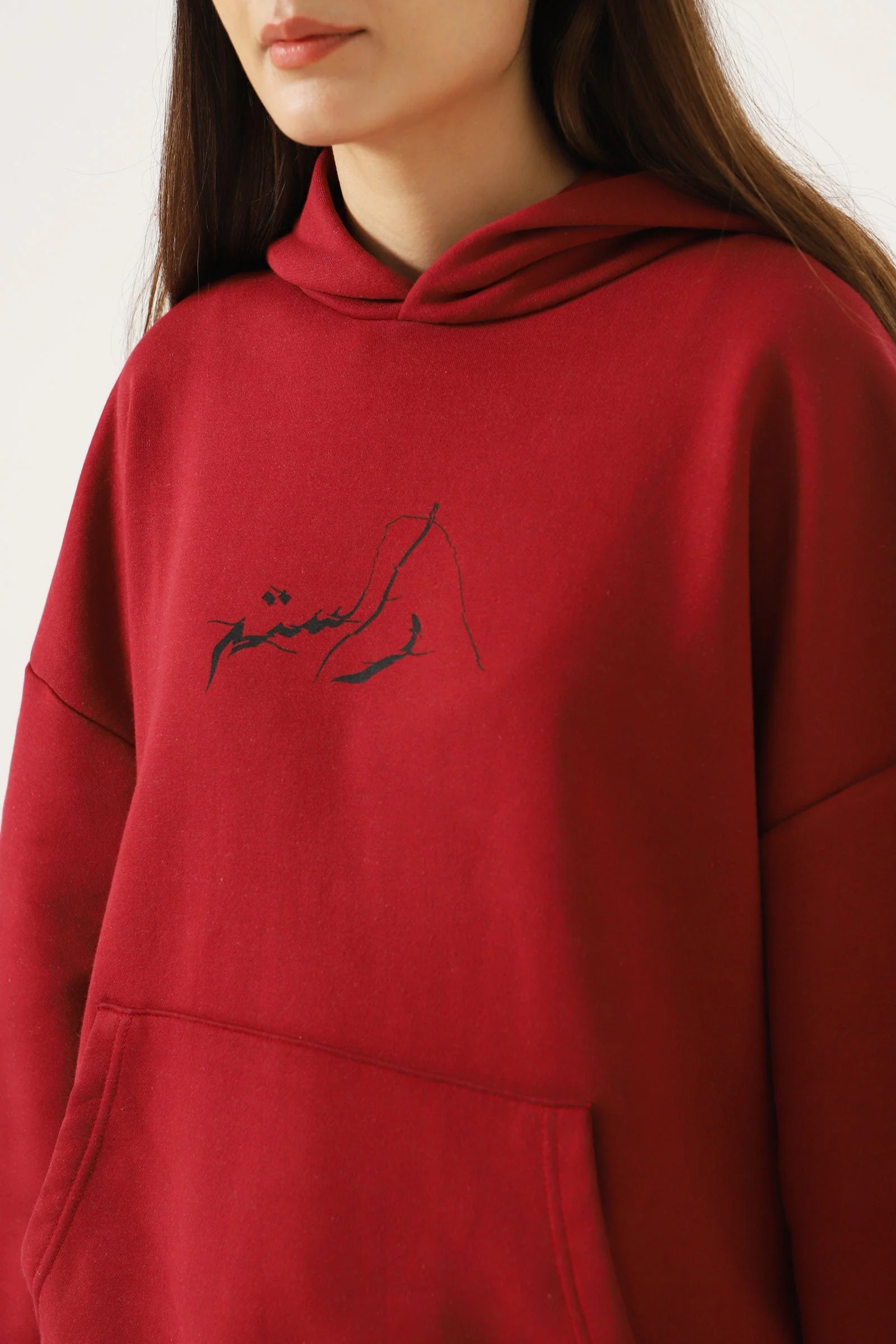 Maroon logo hoodie - Image 8