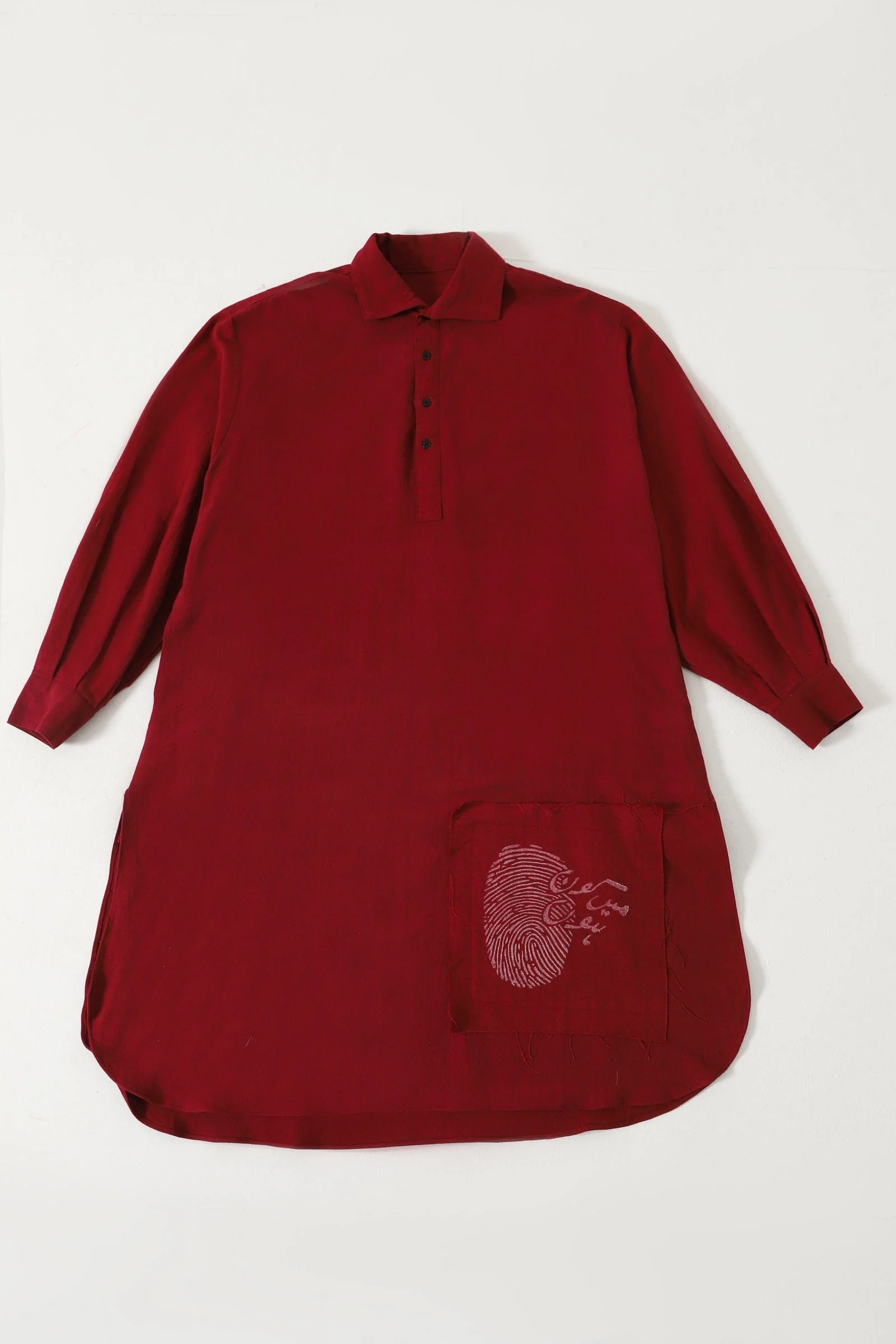 Maroon handwoven kameez