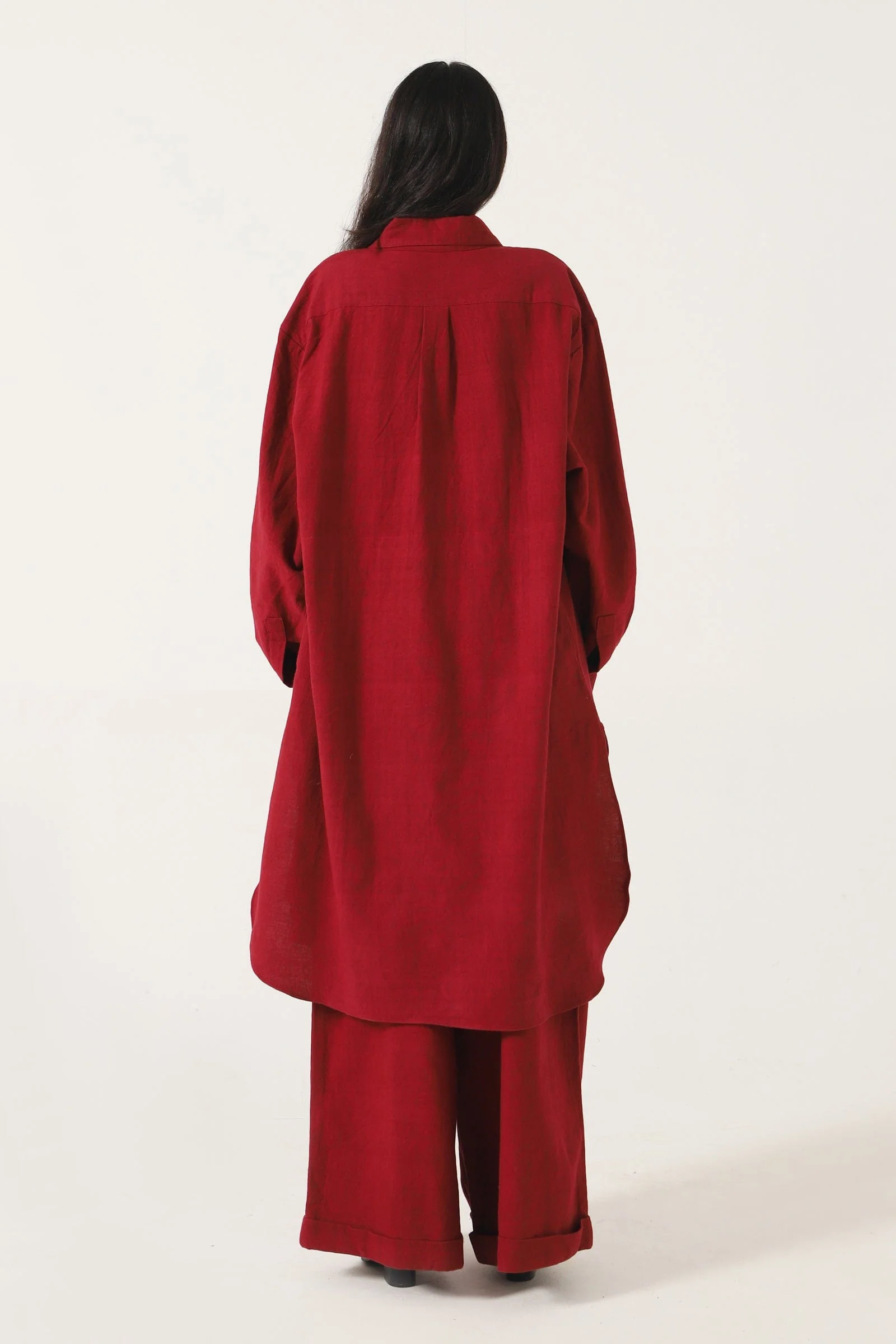 Maroon handwoven kameez - Image 6