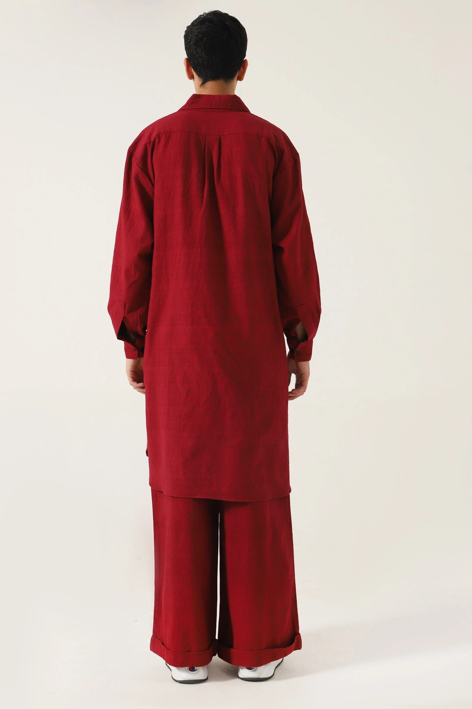 Maroon handwoven kameez - Image 8