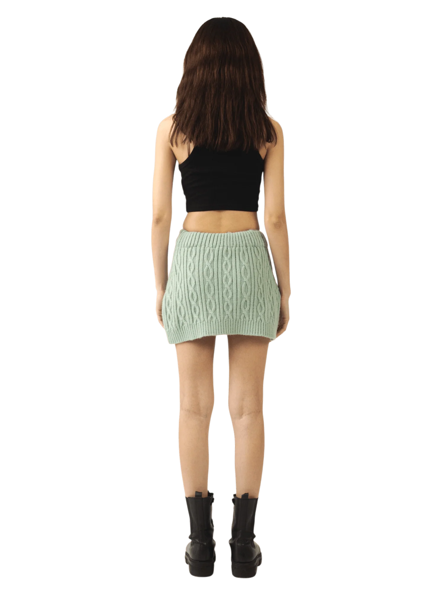 Mint green jacquard mini skirt - Image 7