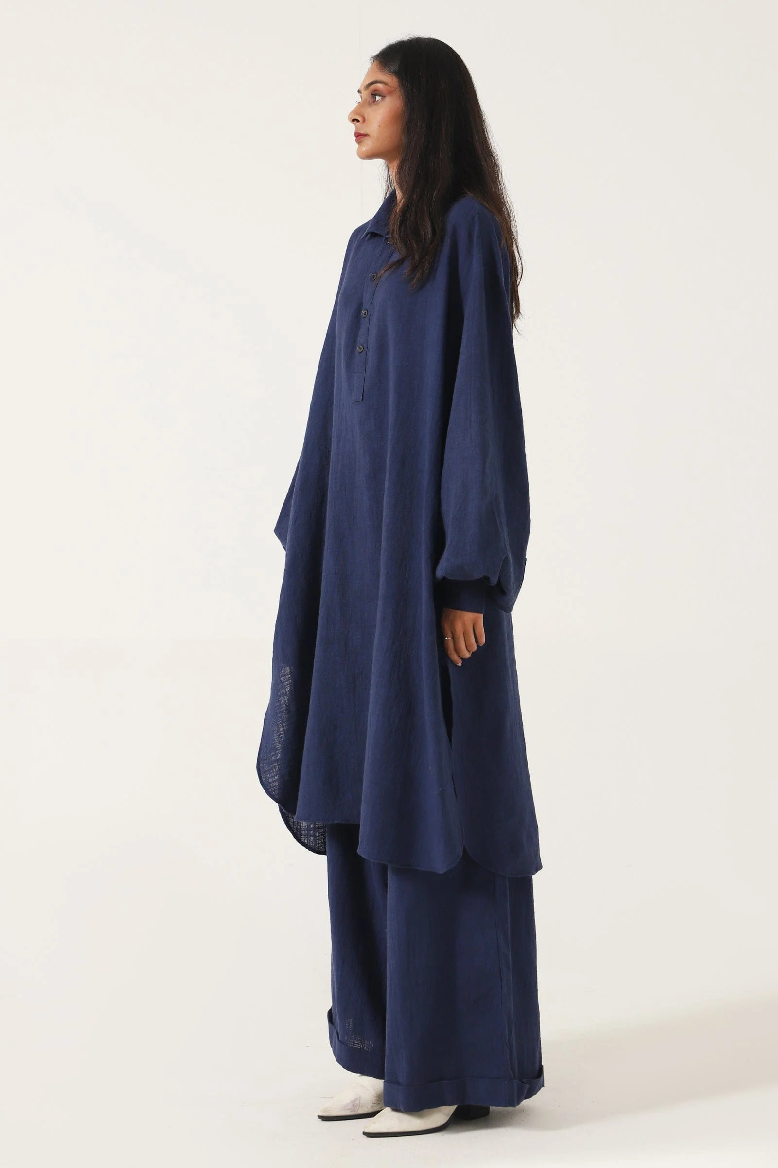 Navy blue handwoven trousers - Image 4