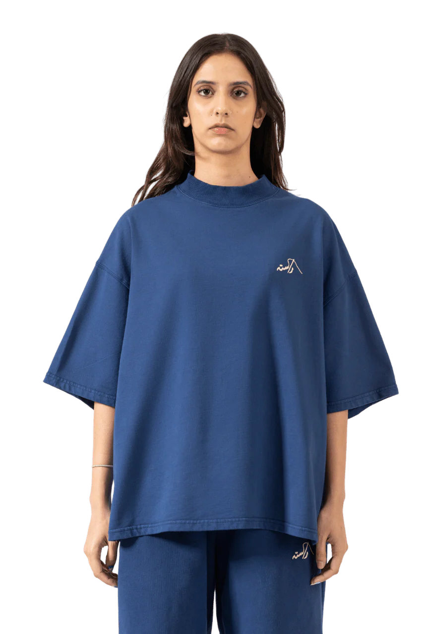 Navy blue made in PAK T-shirt (mock neck) - Image 3