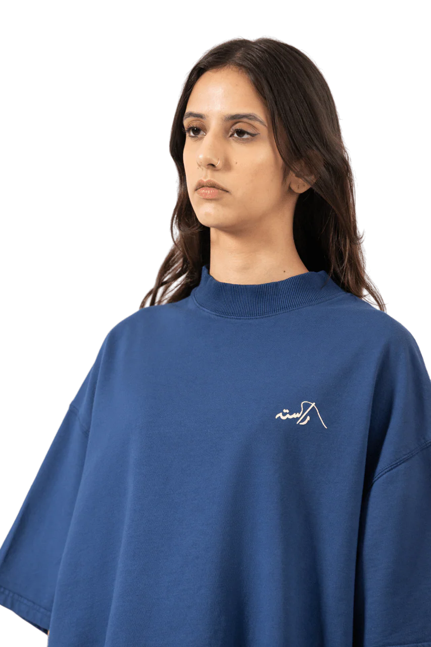 Navy blue made in PAK T-shirt (mock neck) - Image 6