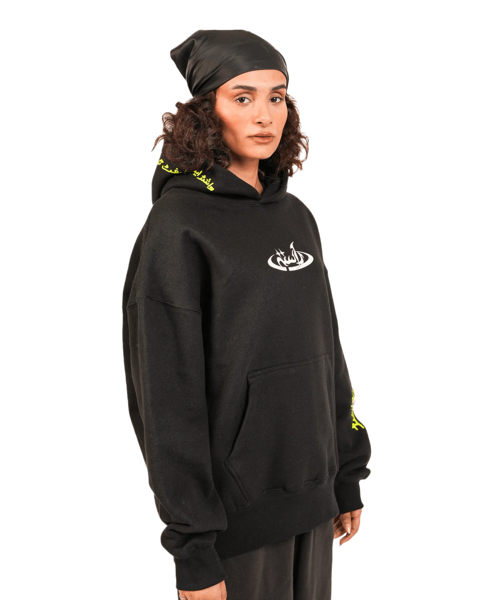 "Neon lights" black hoodie - Image 11