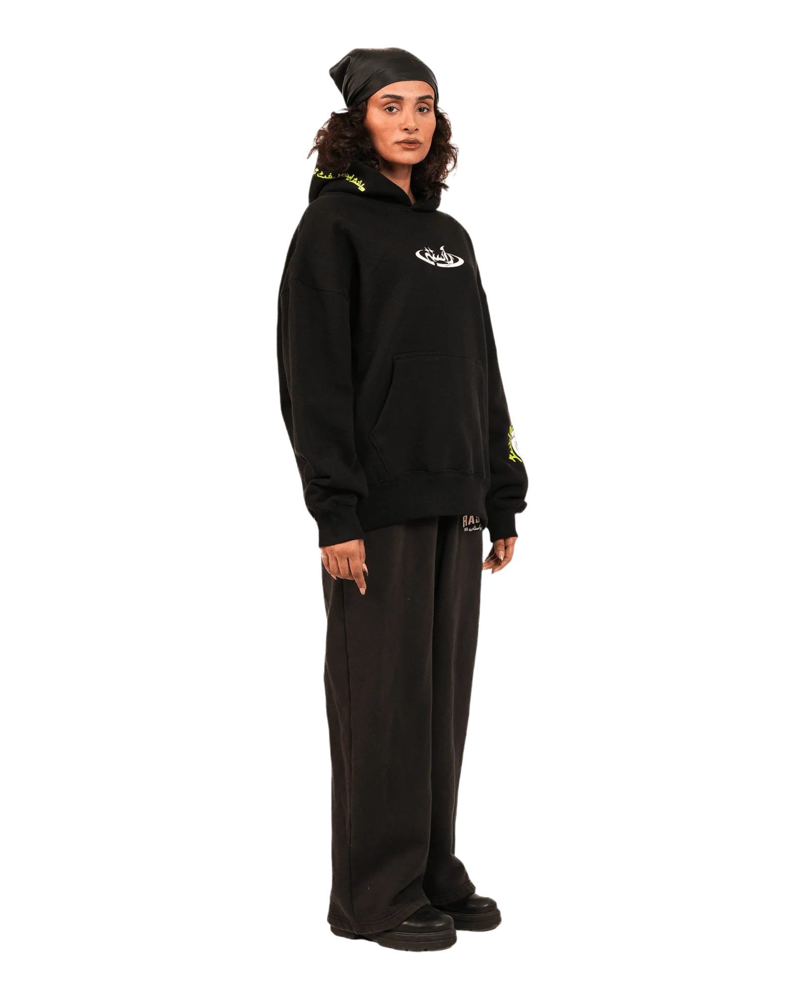 "Neon lights" black hoodie - Image 12