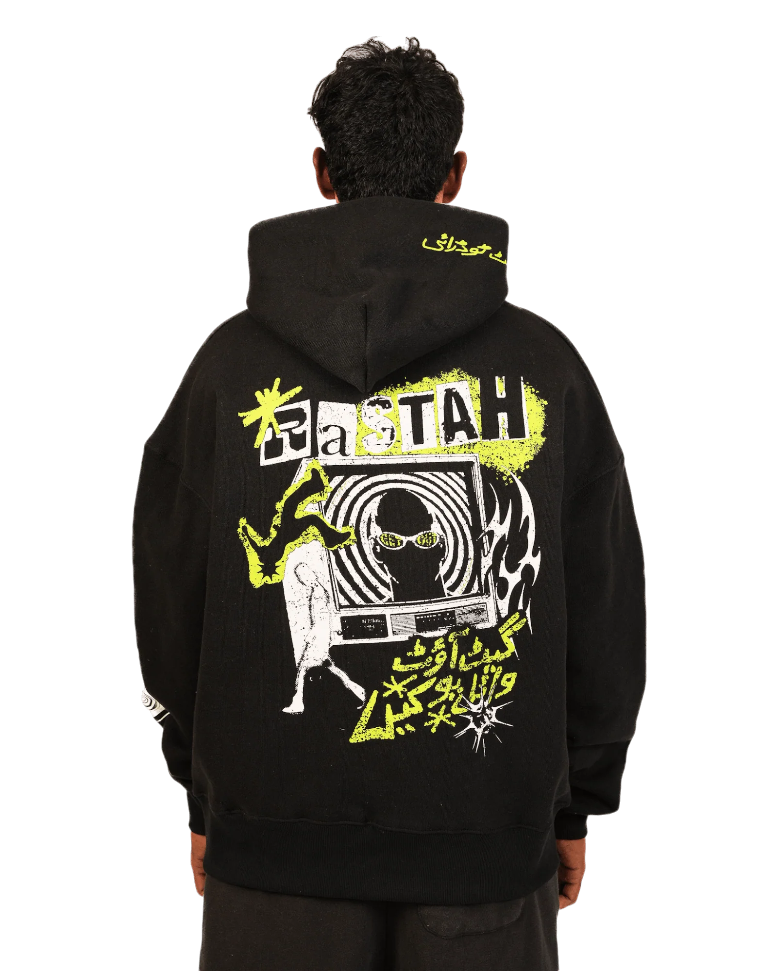 "Neon lights" black hoodie - Image 2