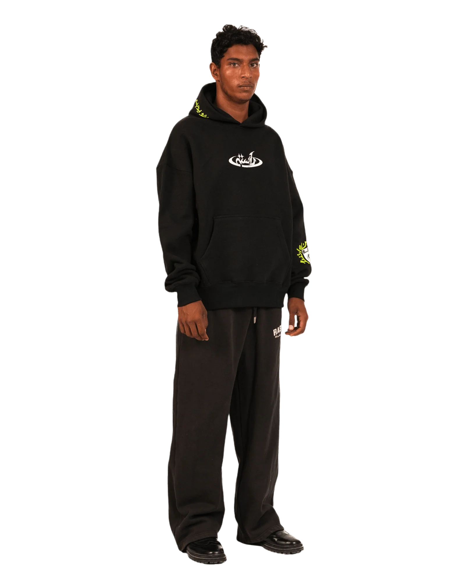 "Neon lights" black hoodie - Image 7