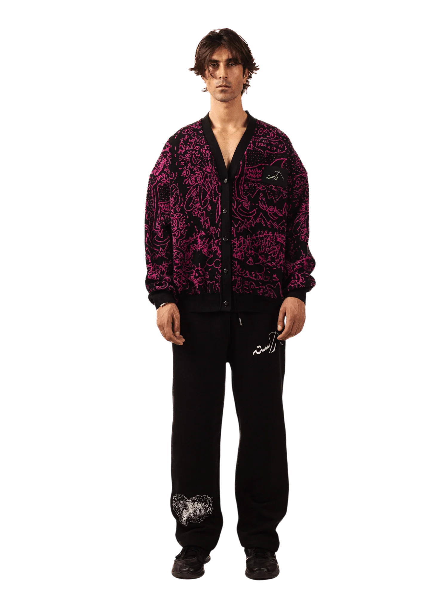 "Night script" jacquard cardigan - Image 4
