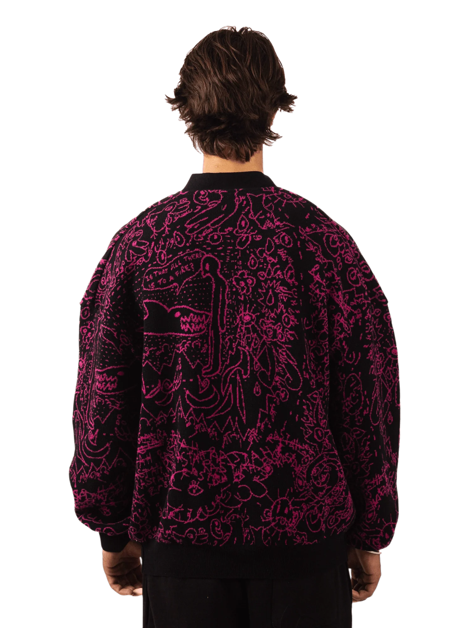 "Night script" jacquard cardigan - Image 7
