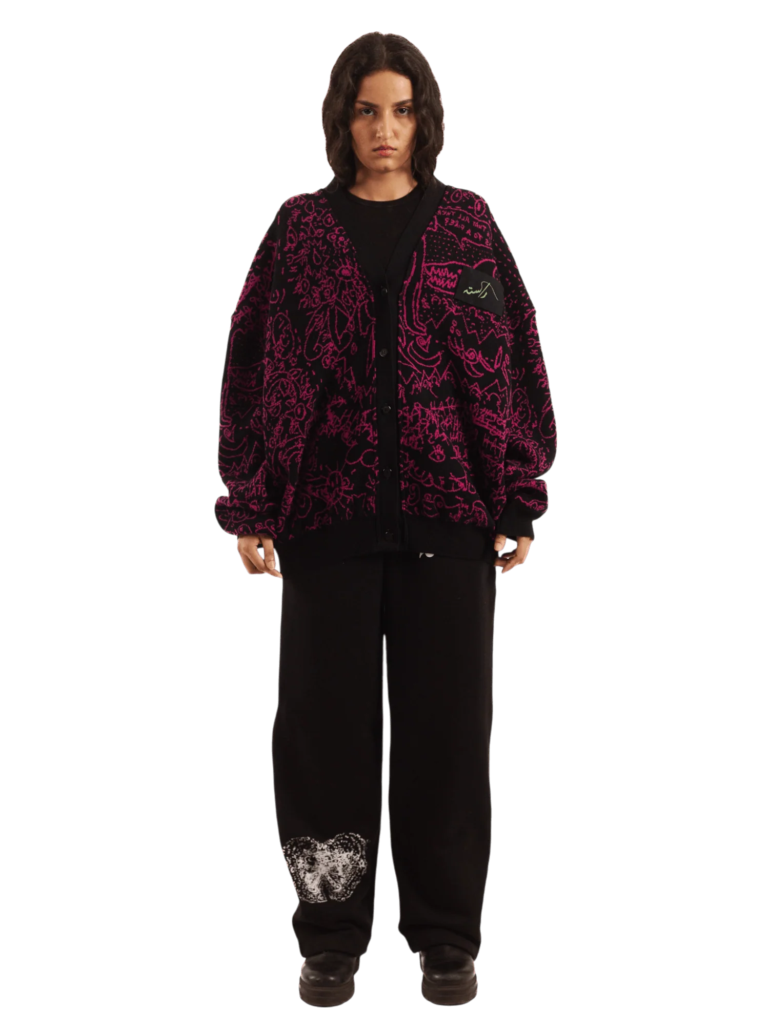 "Night script" jacquard cardigan - Image 9