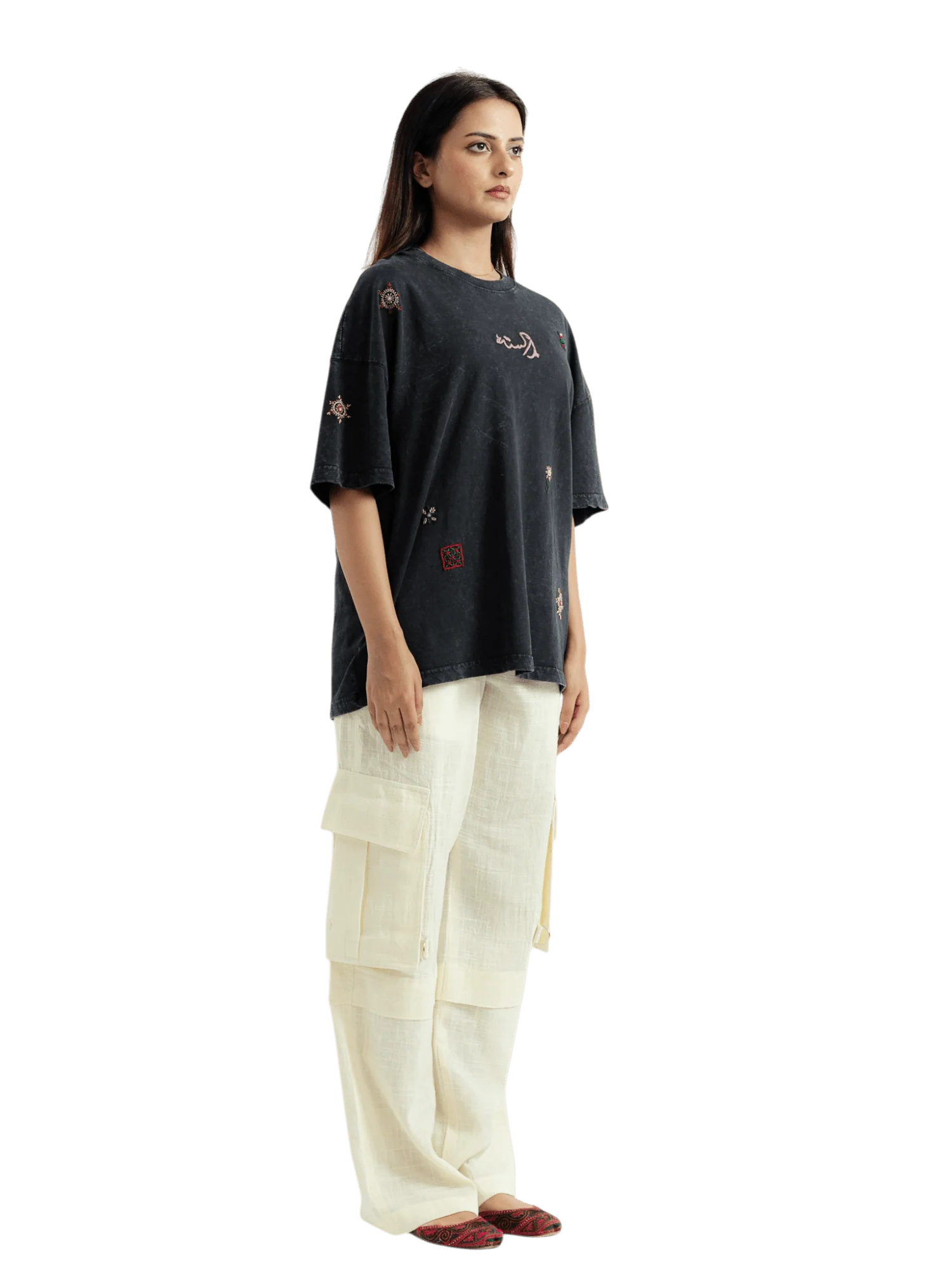 “Nishaan” acid-wash embroidered T-shirt - Image 11