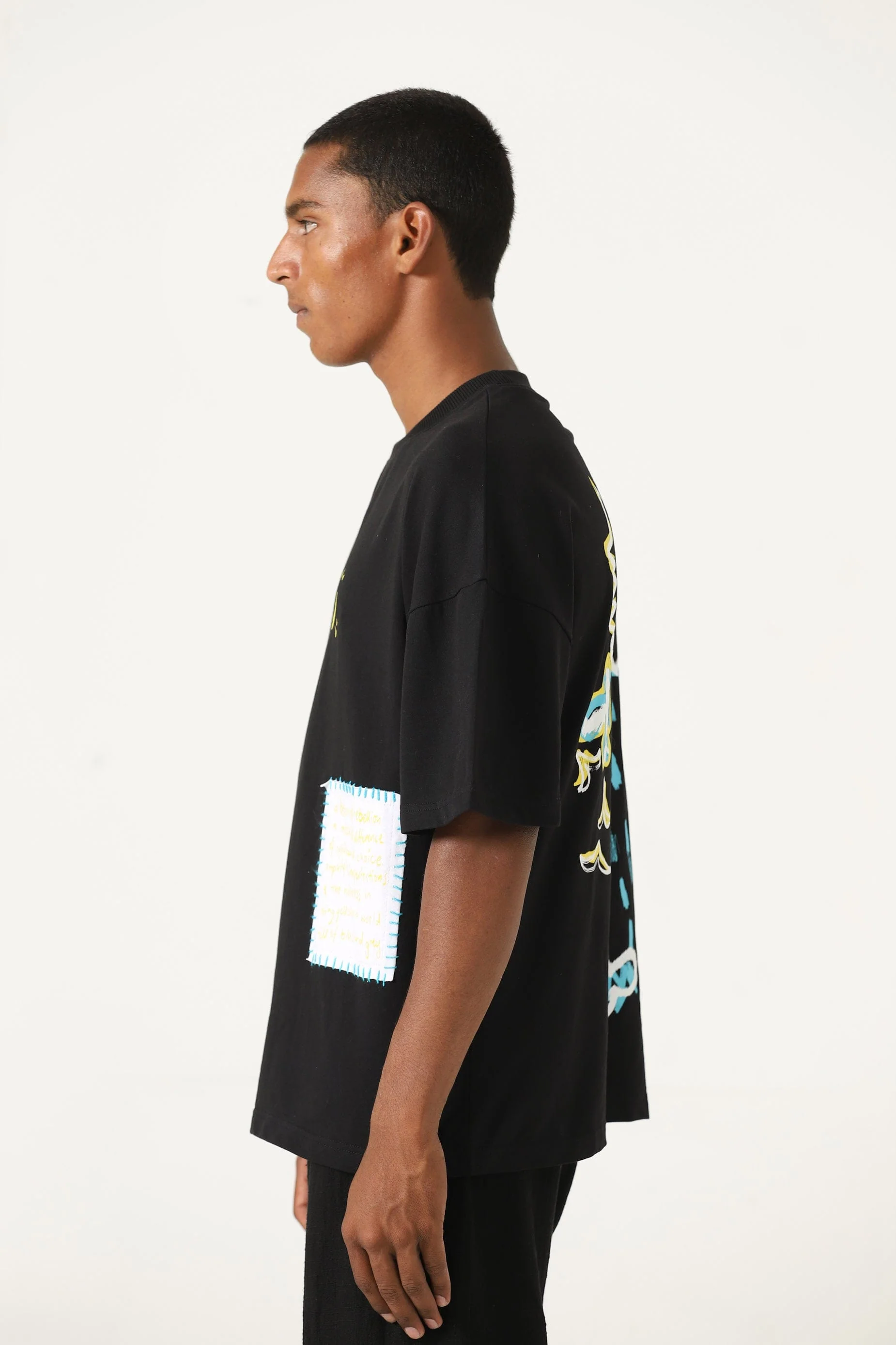 "Clouds above" printed patchwork T-shirt - Image 14