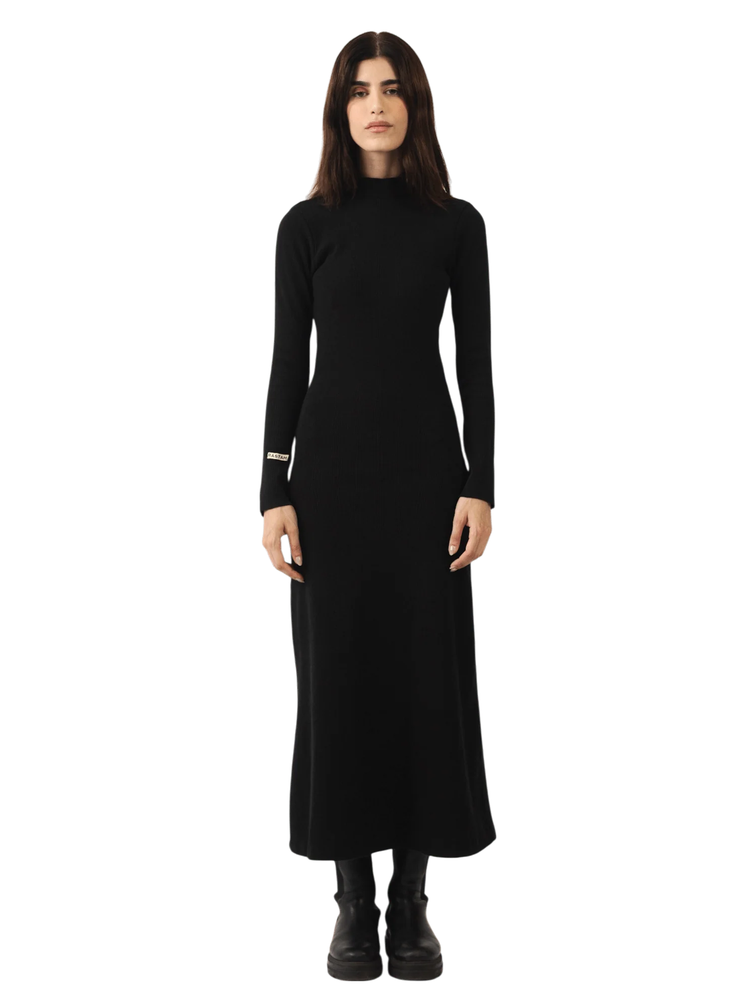 Noir form ribbed knit dress