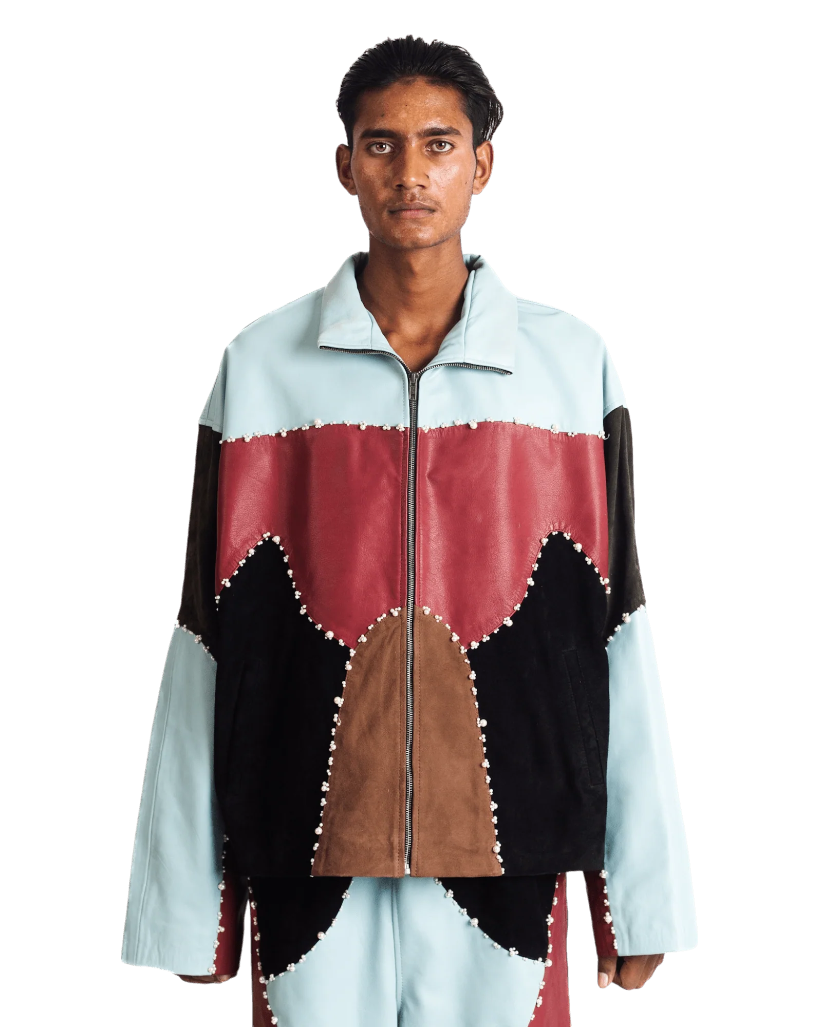 "Opus" panel leather jacket - Image 2