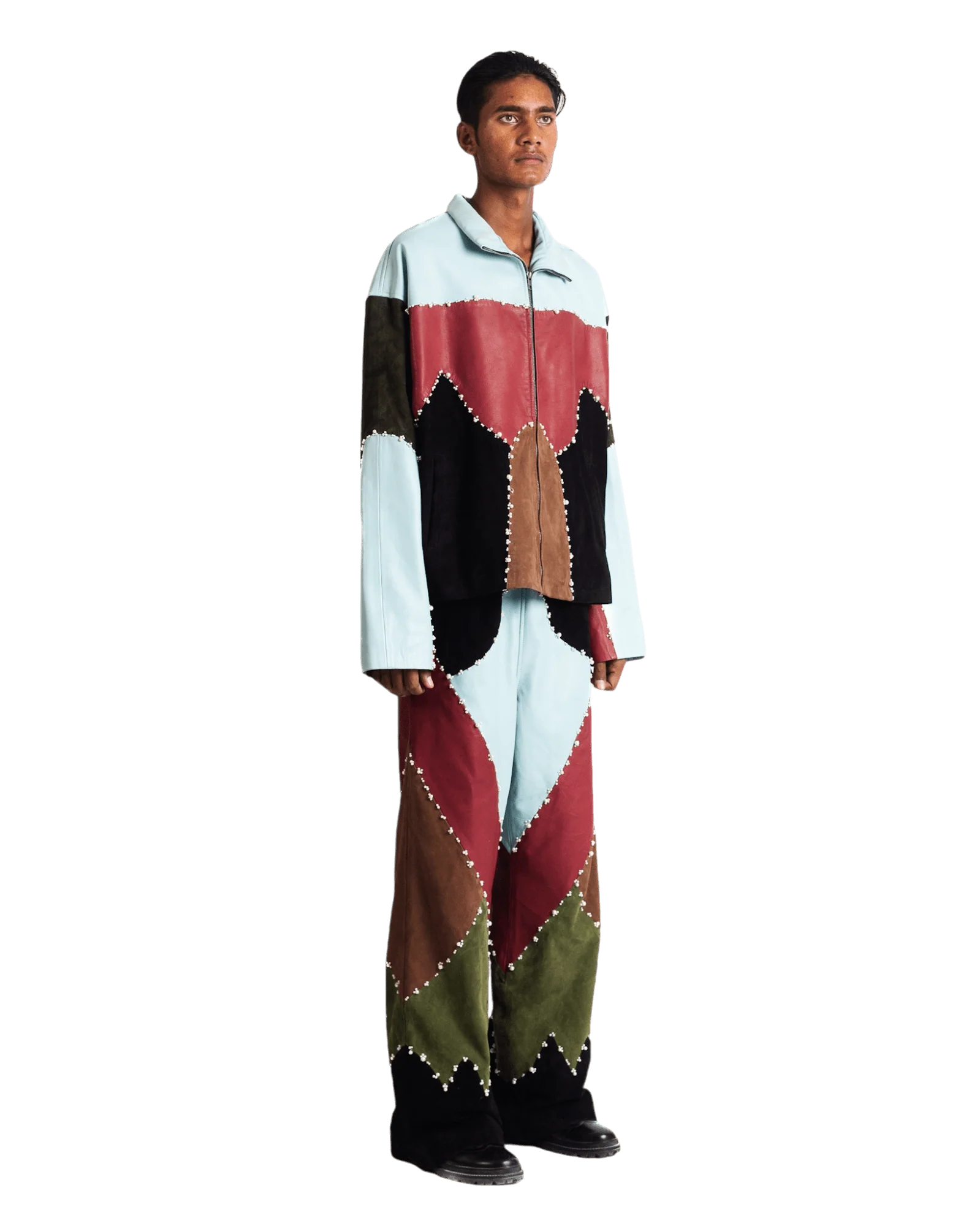 "Opus" panel leather jacket - Image 6