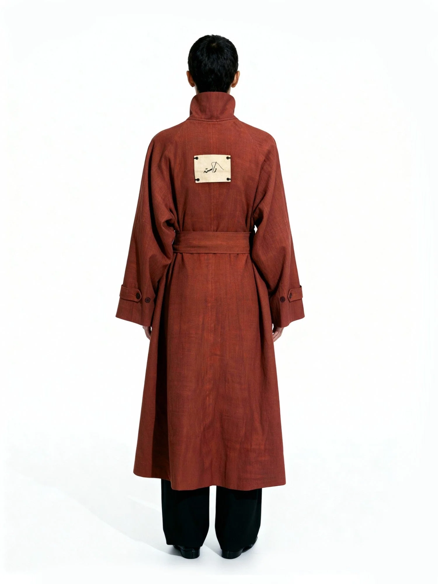 Oversized cognac trench coat - Image 10