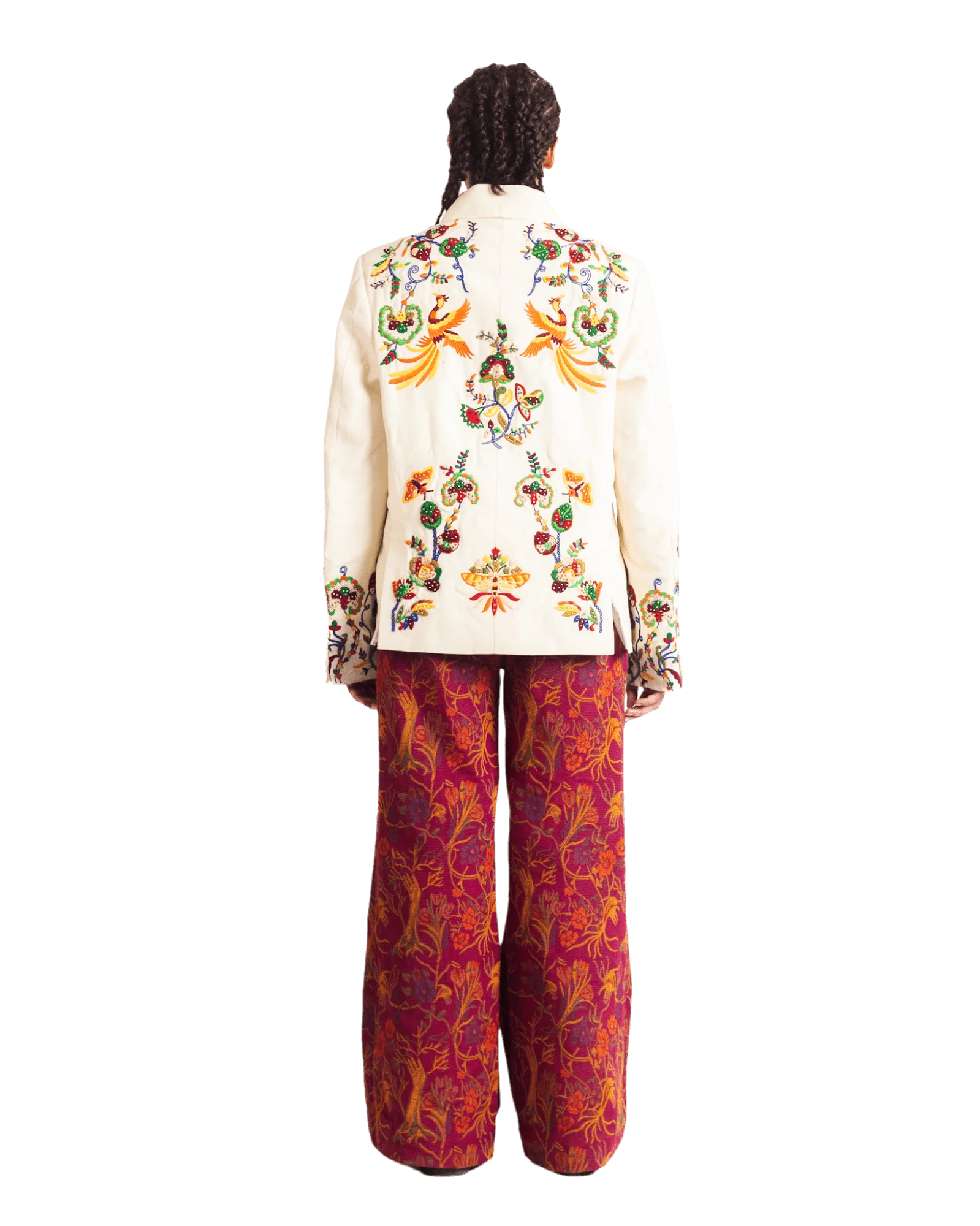 "Painted bird" silk jacket - Image 13