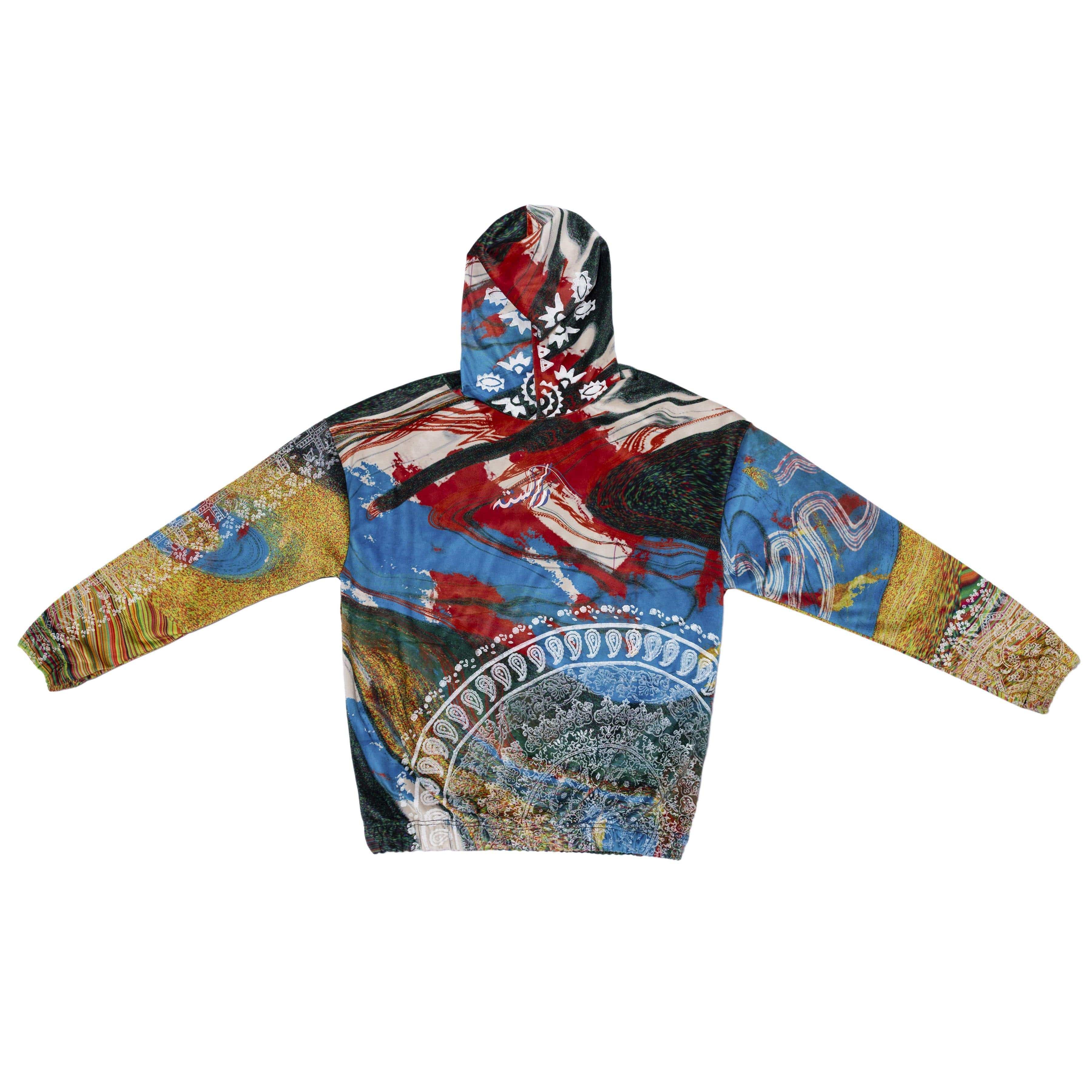 Hand block printed "rave" velvet hoodie - Image 2