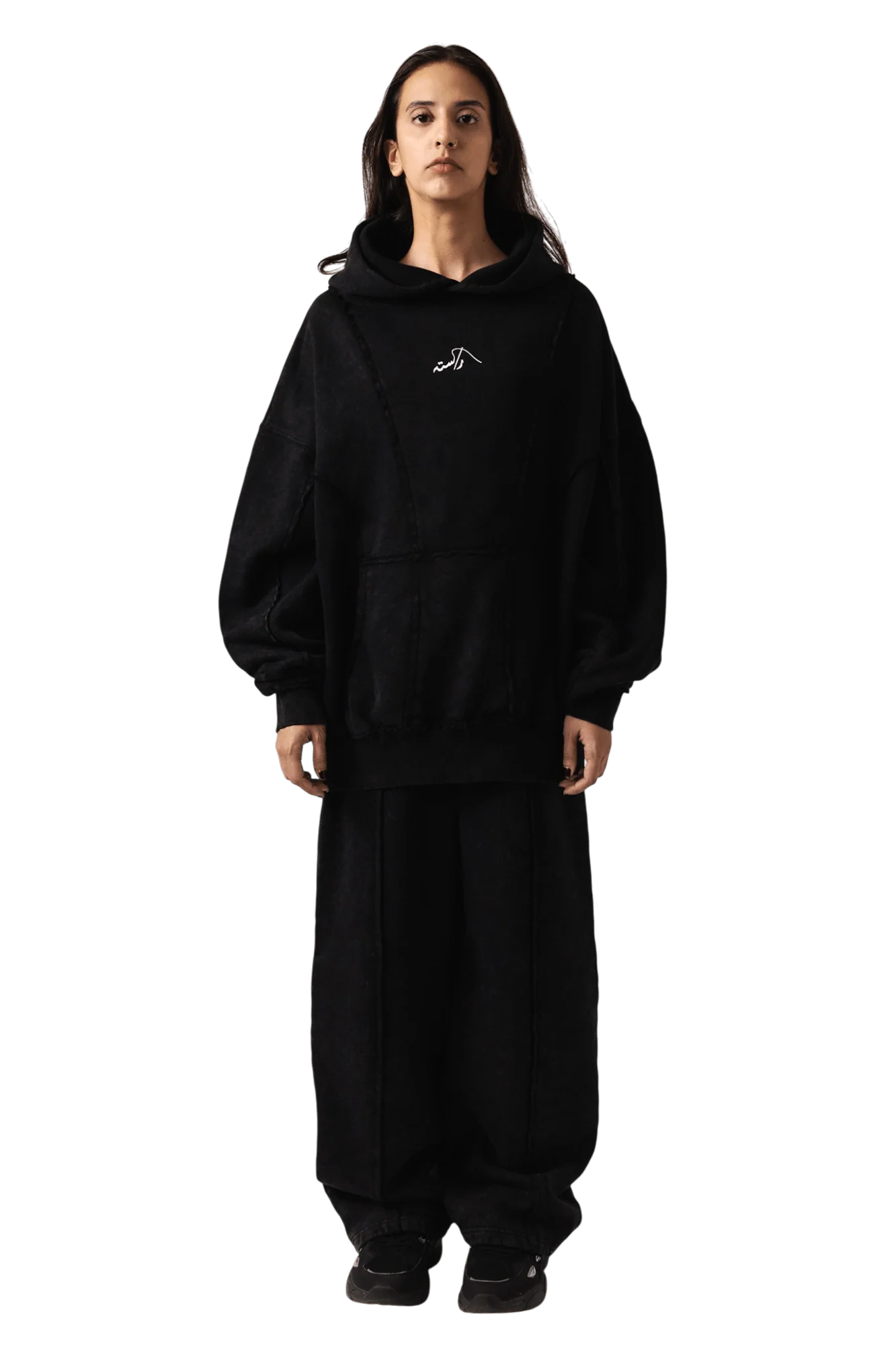 Paneled acid wash hoodie - Image 11