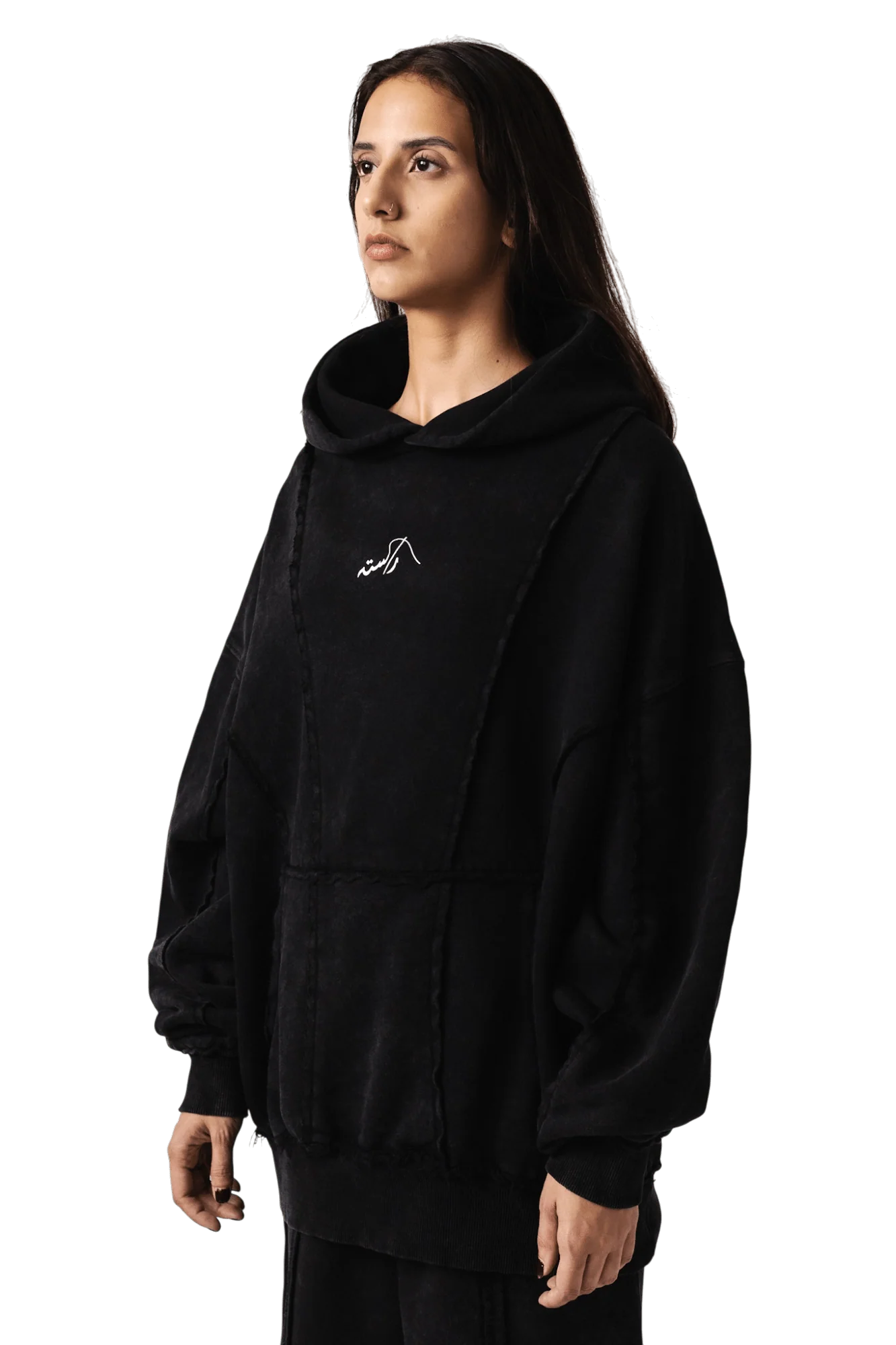 Paneled acid wash hoodie - Image 12