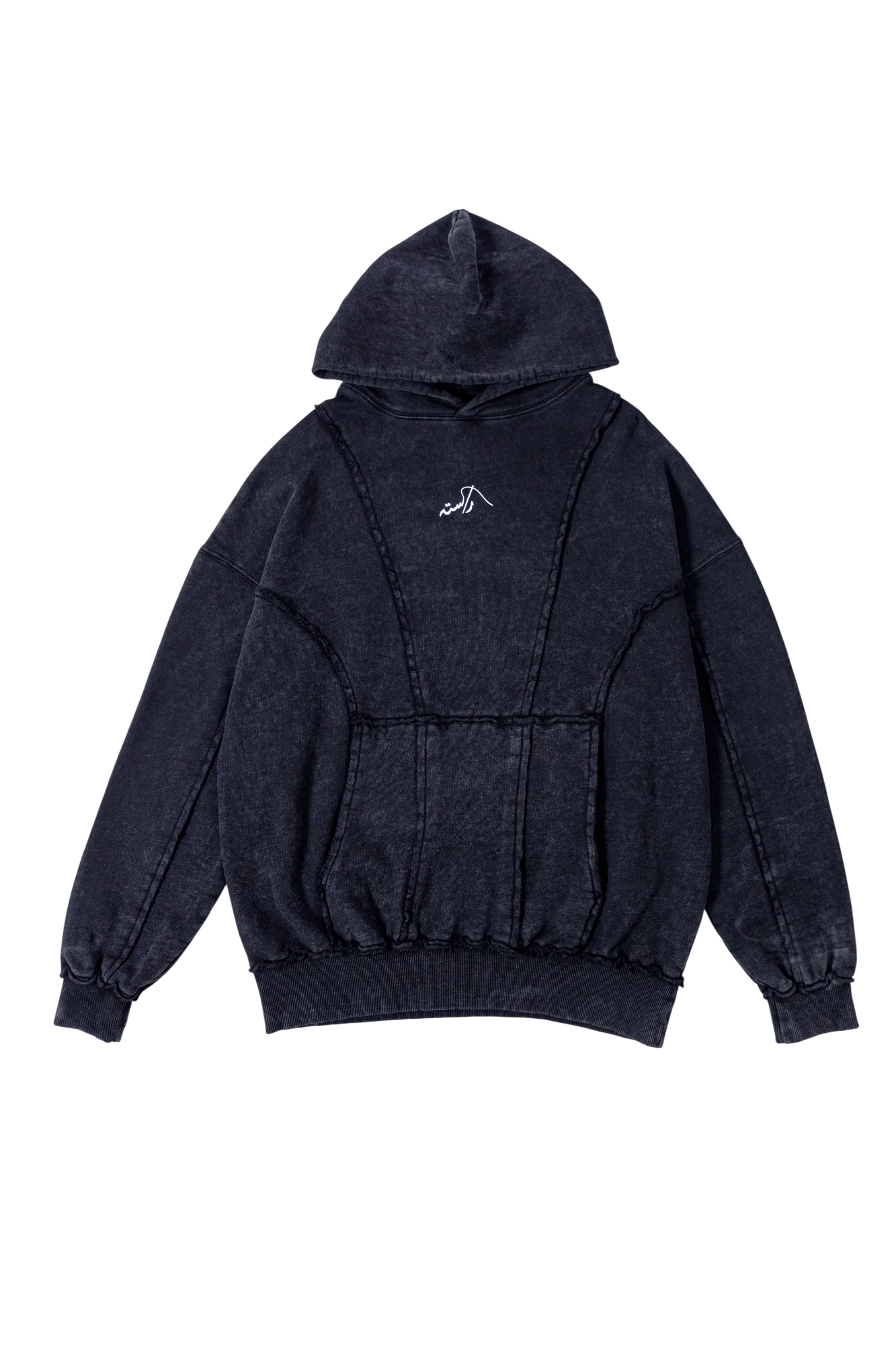 Paneled acid wash hoodie - Image 3