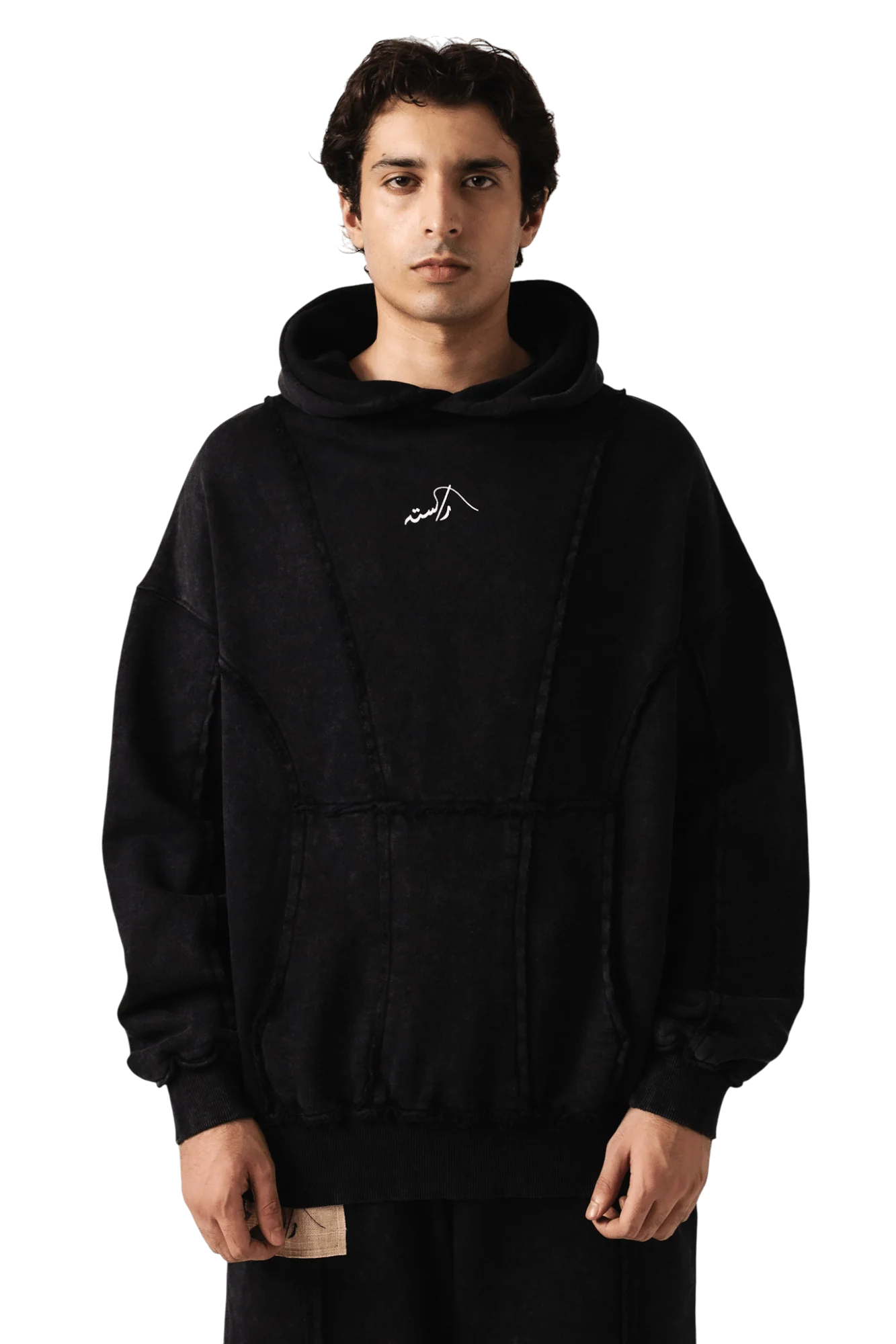 Paneled acid wash hoodie - Image 5