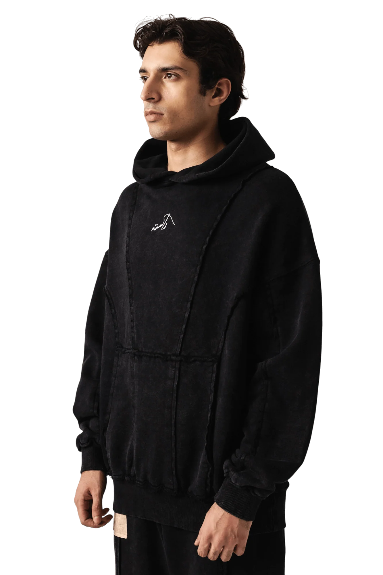 Paneled acid wash hoodie - Image 7