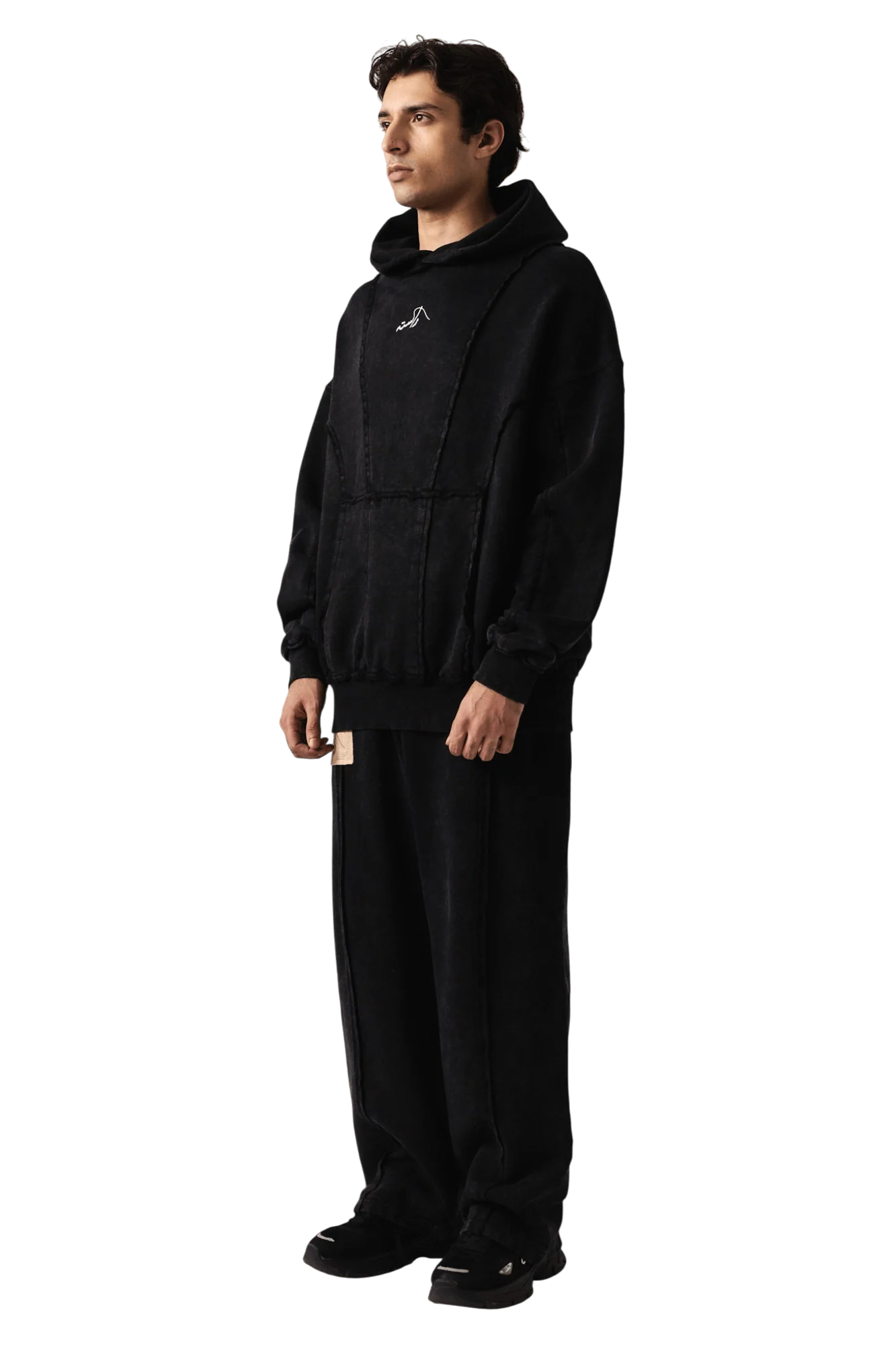 Paneled acid wash hoodie - Image 8