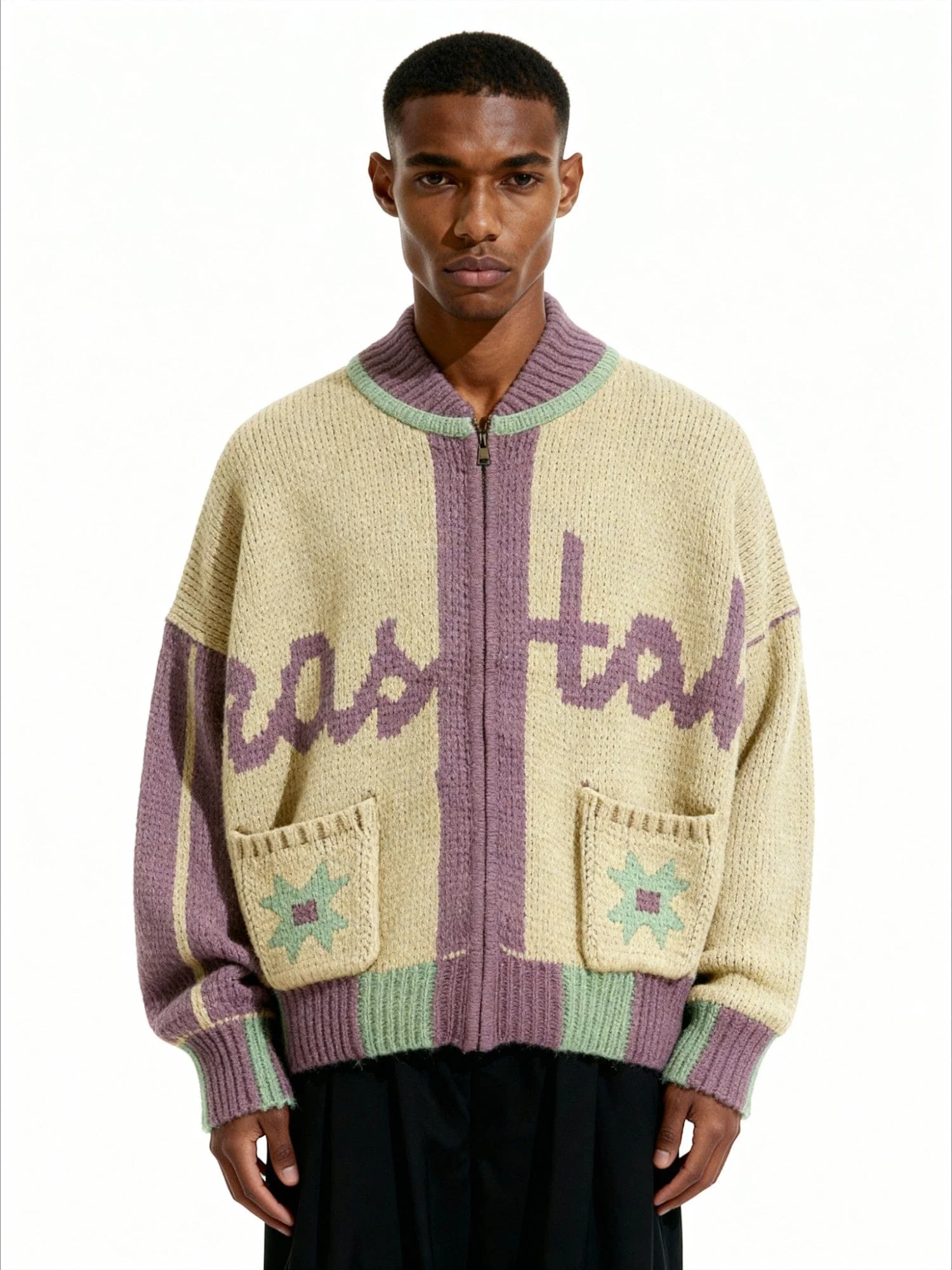 "The year was 2005" jacquard zip sweatshirt