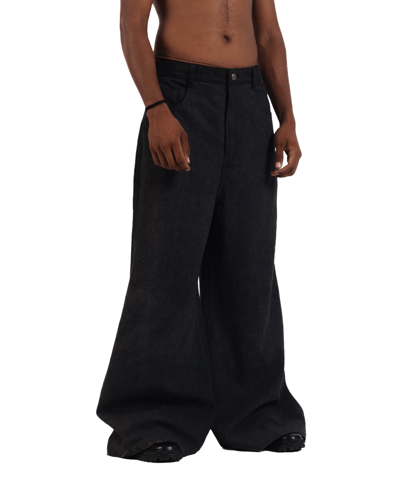 "Eclipse elegance" wide flared denim trousers - Image 4