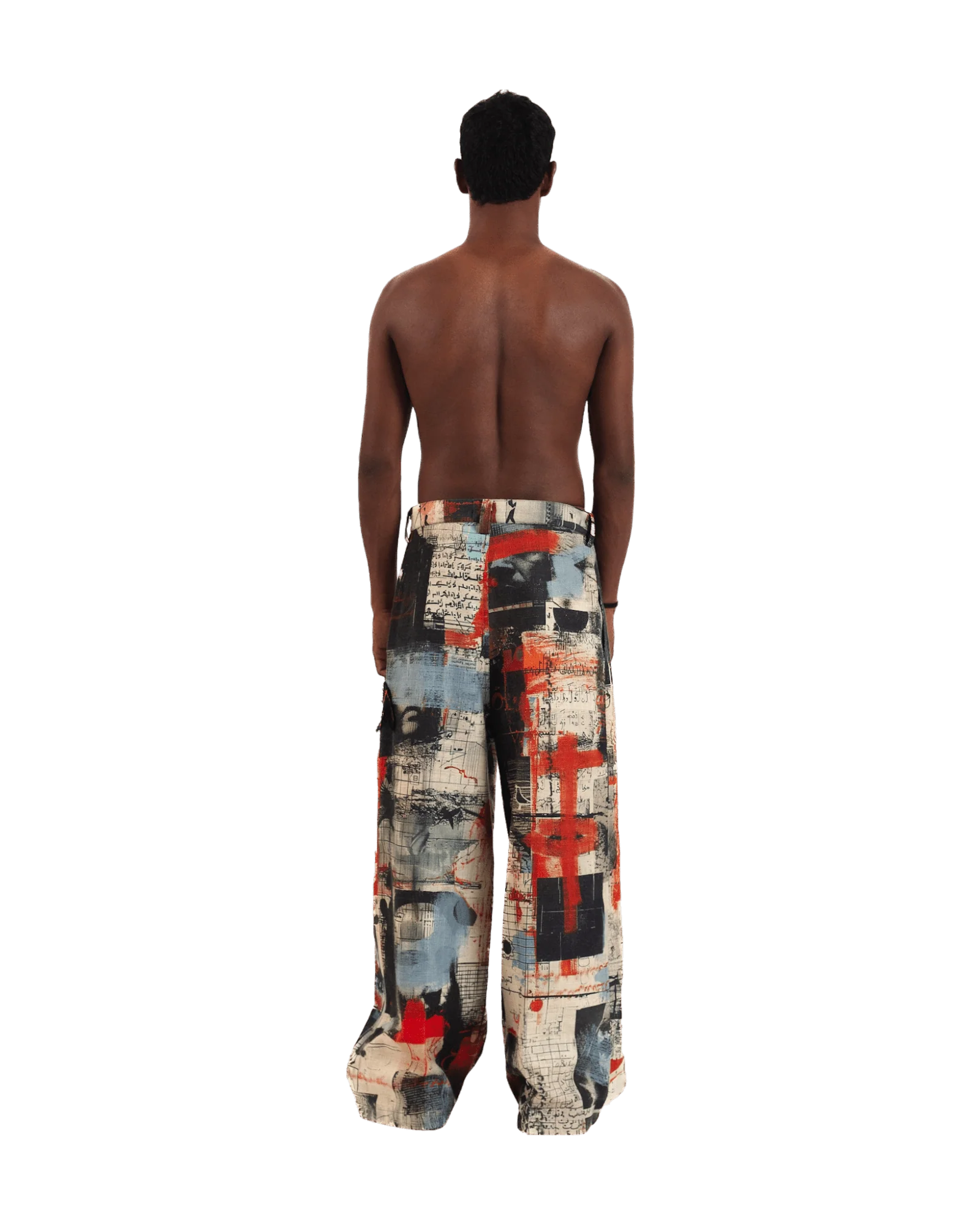 "Artistry in motion" printed straight-leg trousers - Image 3
