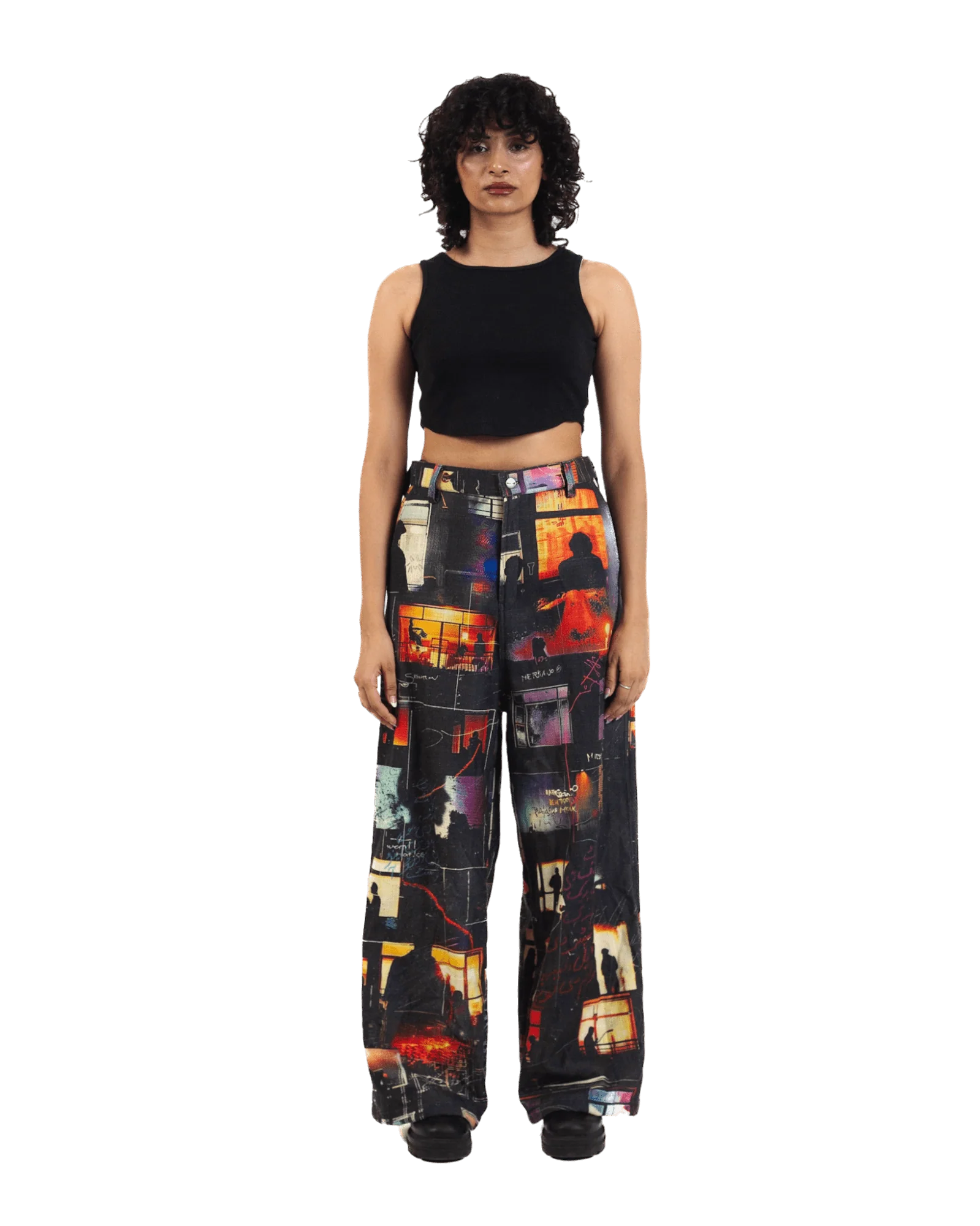 "Nocturnal ride" printed straight-leg trousers - Image 8