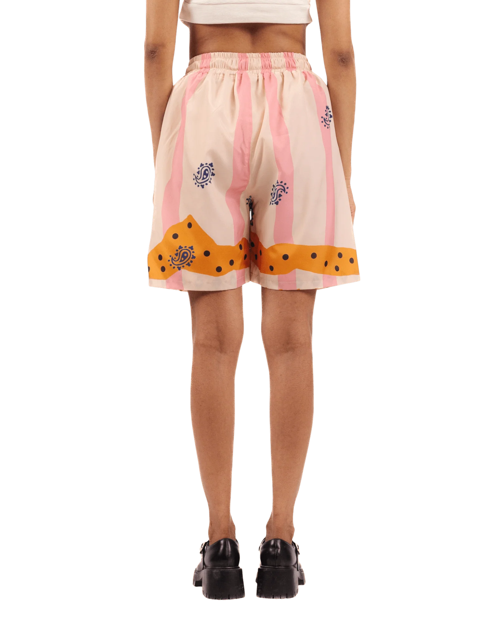 Pastel palms silk shorts - Image 12
