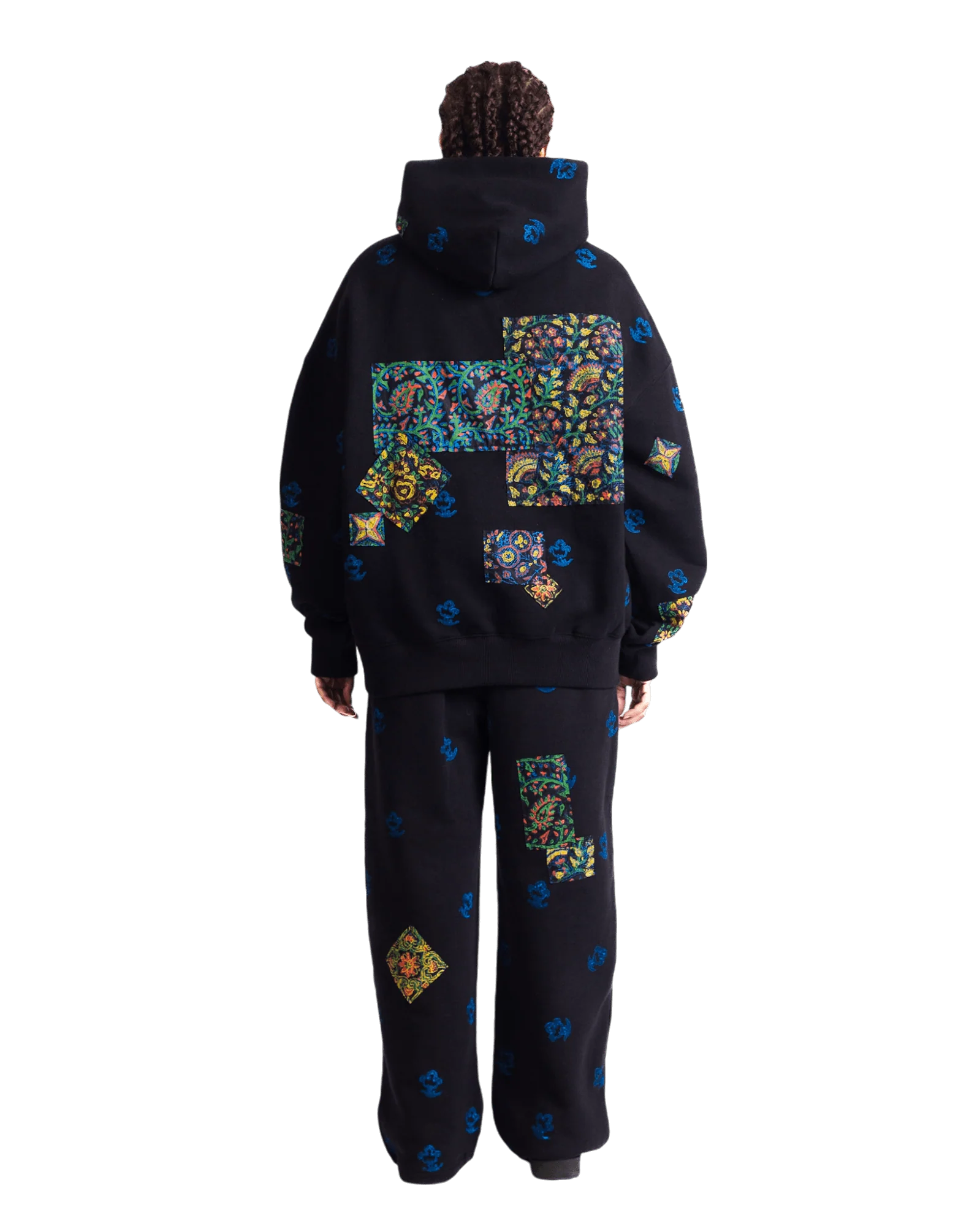 Patchwork block print hoodie V5 - Image 6